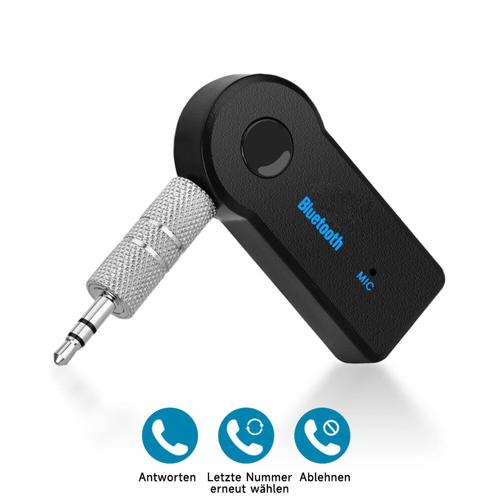 Hikity Auto 3.5mm Bluetooth Адаптери Bluetooth 5.0 Empfänger Freisprechanruf Bluetooth-Adapter 3,5-mm-Klinke