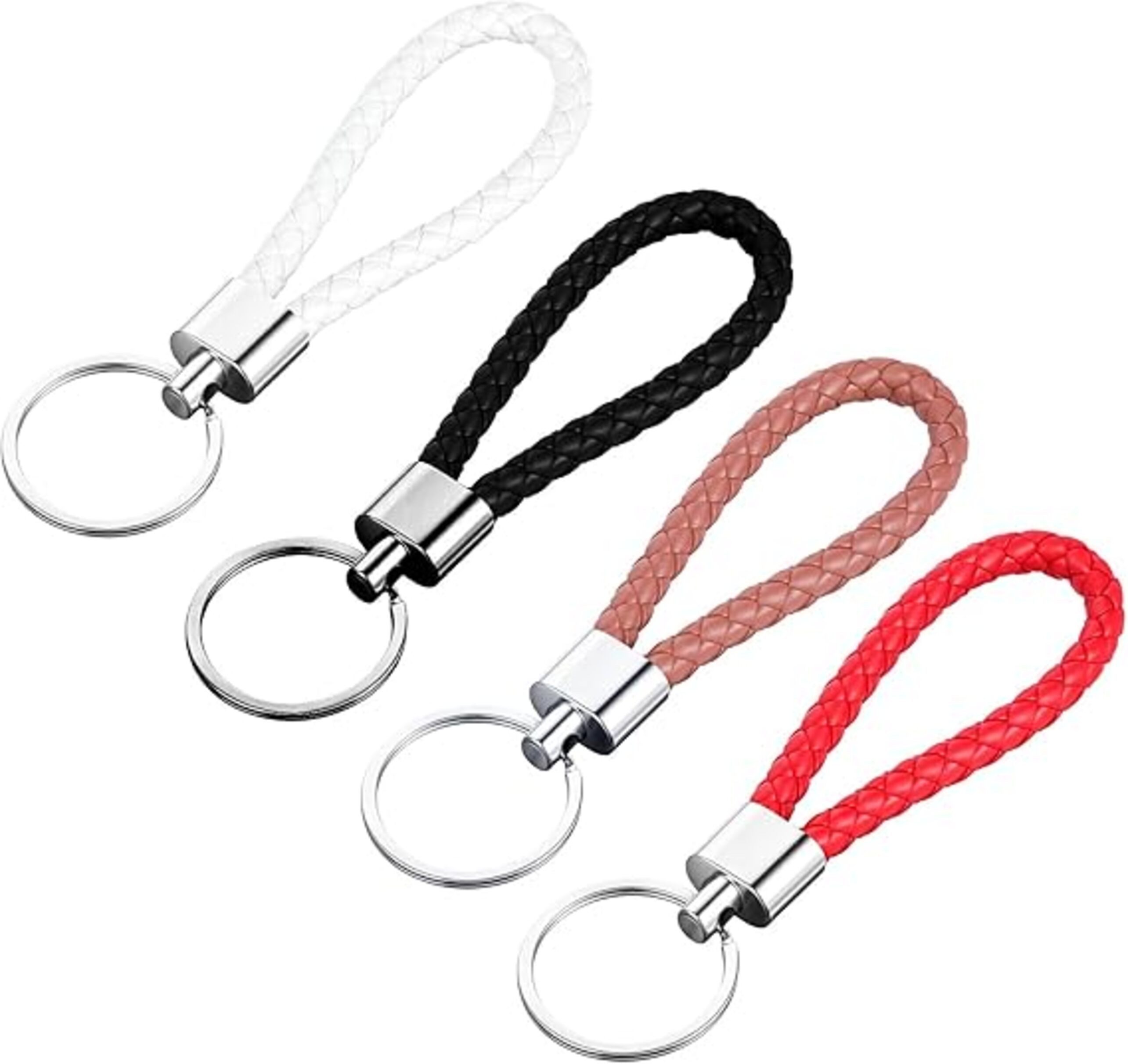 Stelby Schlüsselanhänger 4x Schlüsselanhänger Leder für Auto geflochten, Sc günstig online kaufen