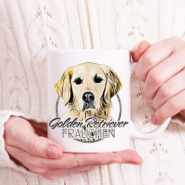 Cadouri Tasse GOLDEN RETRIEVER FRAUCHEN - Kaffeetasse für Hundefreunde, Keramik, mit Hunderasse, beidseitig bedruckt, handgefertigt, Geschenk, 330 ml