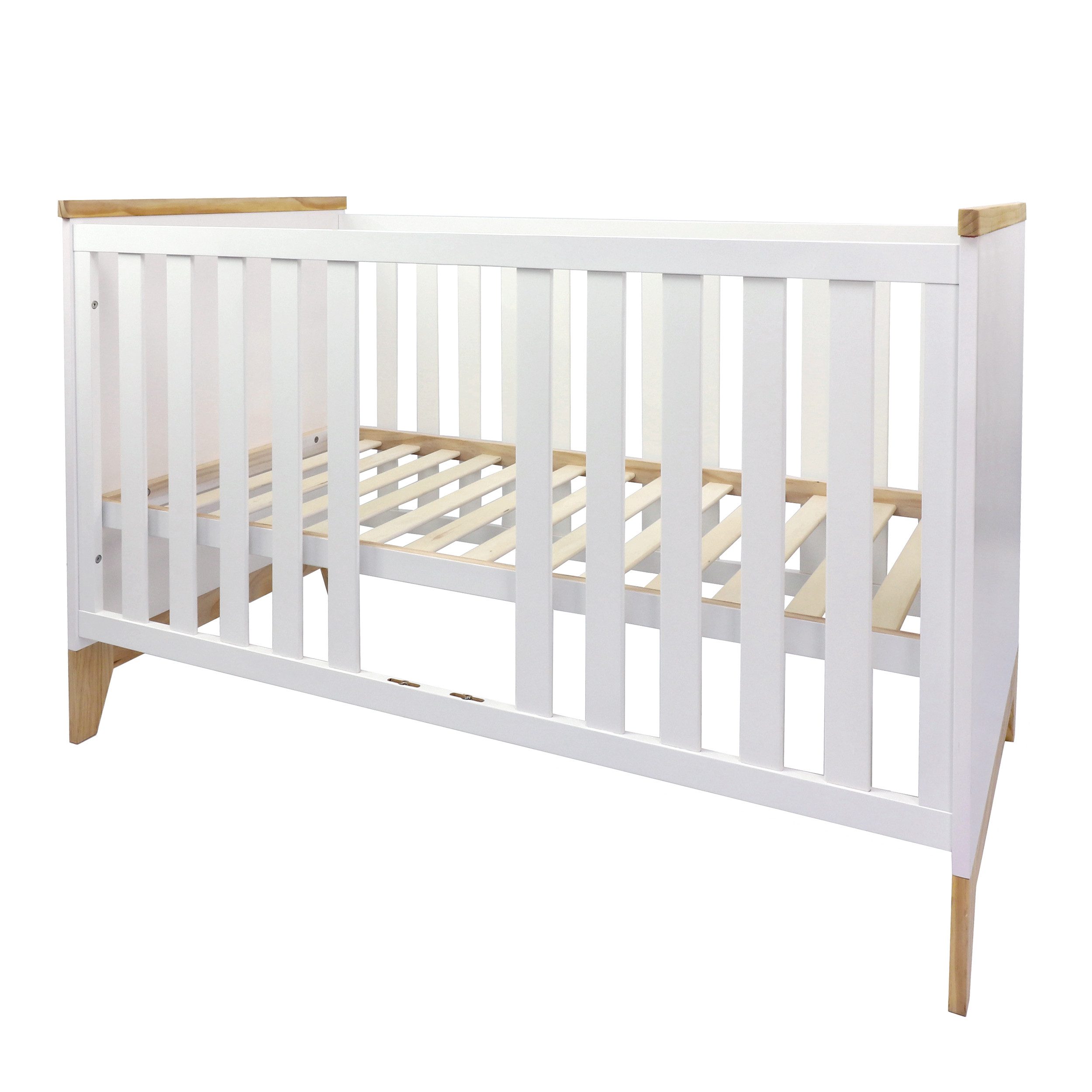 Puckdaddy GmbH Babybett / Kinderbett Ida 70x140 höhenverstellbar u. mitwachsend, weiß, Holz