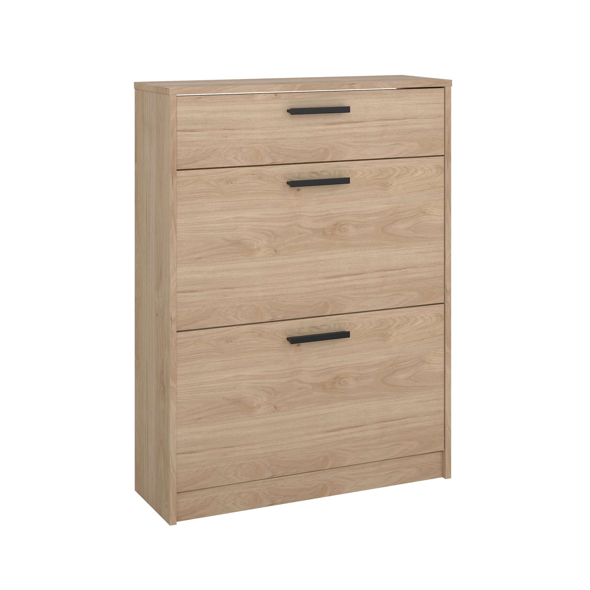 Home affaire Schuhkommode Escape, praktischer Schuhschrank mit platzsparendem Design (Packung), Schuhschrank mit 2 Klappen und Schublade für den Flur