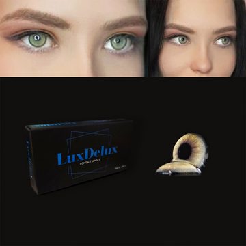 LuxDelux Farblinsen Cosmos Hazel - Haselnussbraune Kontaktlinsen deckend und natürlich, Weiche Farblinsen