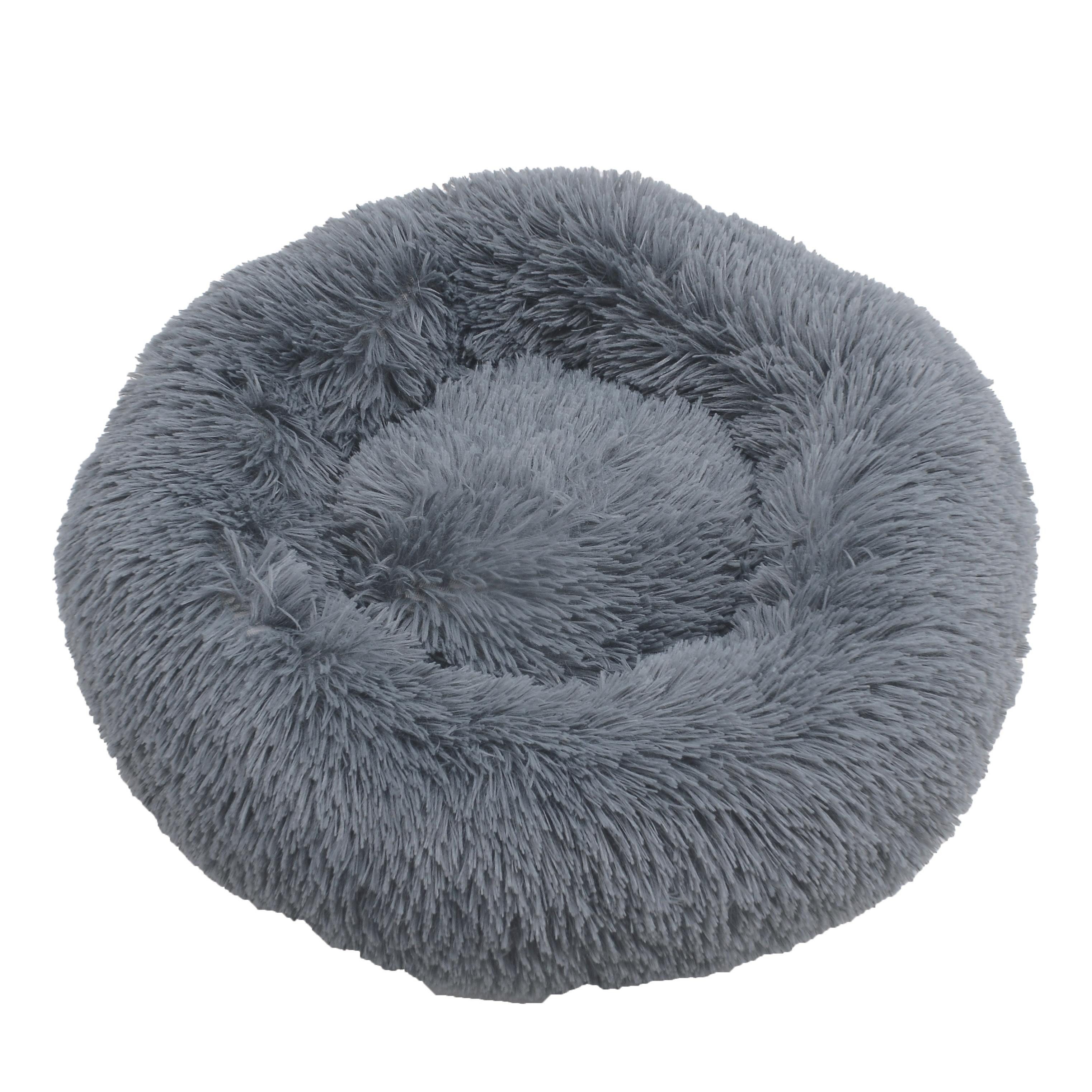 ESTEXO Hundebett Hundekissen Hundekorb 100 cm Plüsch Tierbett Hundesofa Dunkelgrau