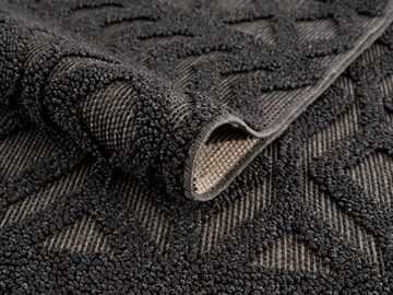 Teppich Mitch, Leonique, rechteckig, Höhe: 18 mm, Hoch-Tief-Effekt, im Boho-Stil, Woll-Look, mit Fransen