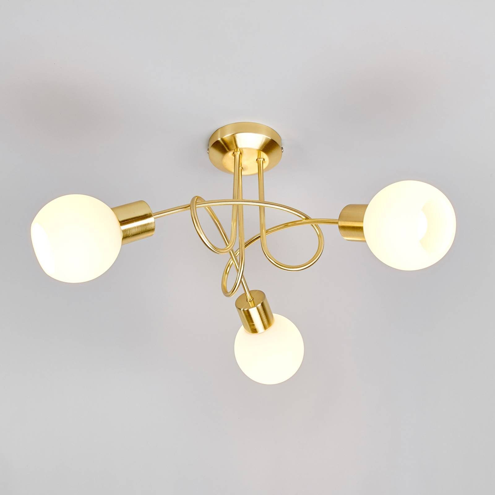 Lindby Deckenleuchten Elaina, Metall, Gold / Messing IP20, 3 x 4,5 W LED