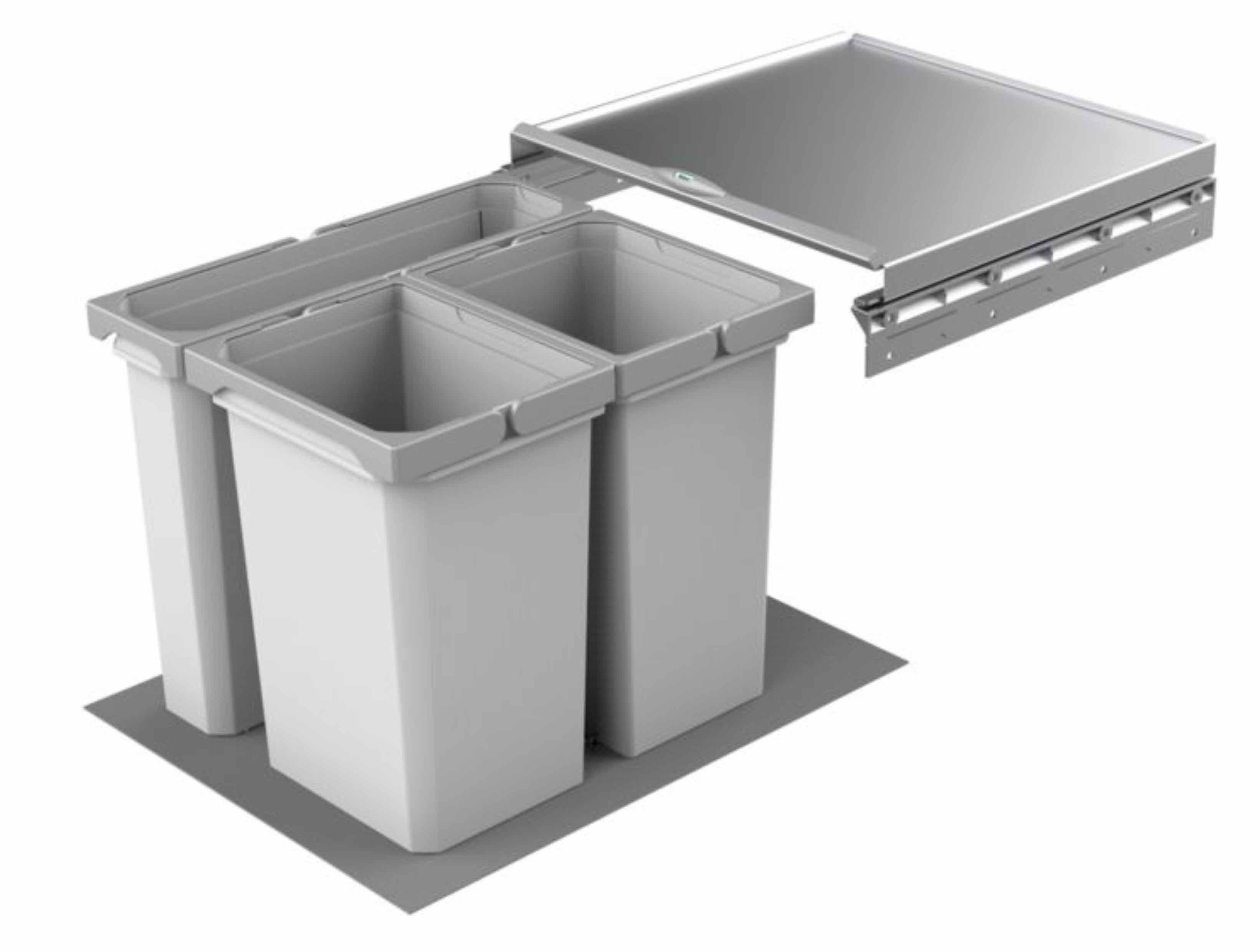 Naber Einbaumülleimer NABER Cox® Box 360 S/450-3, ohne Biodeckel, hellgrau