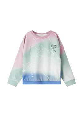 s.Oliver Sweatshirt Sweatshirt mit Einhorn-Motiv Kontrast-Details