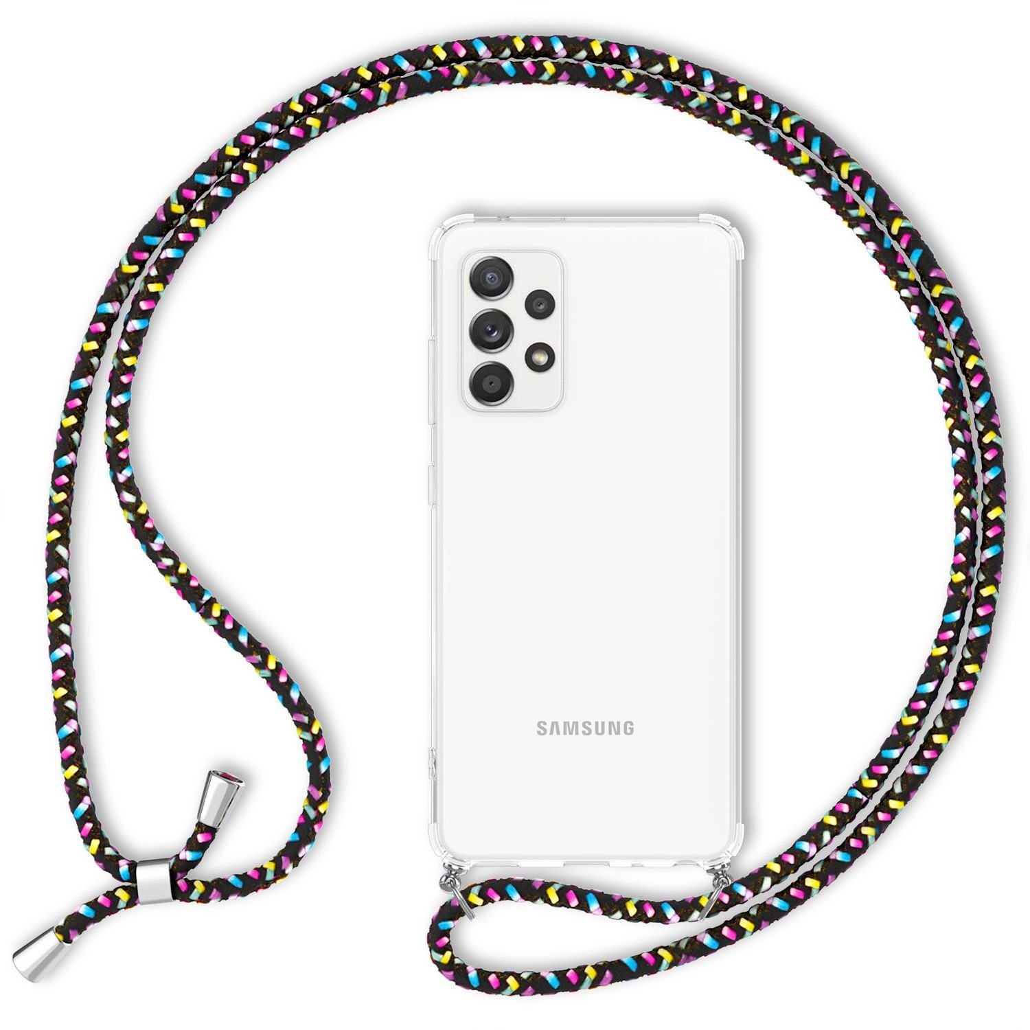 Nalia Backcover Samsung Galaxy A52 Samsung Galaxy A52 5G Samsung Galaxy A52s 5G, Klare Hybrid Hülle mit Kette / Schutzhülle zum Umhängen / Handyband