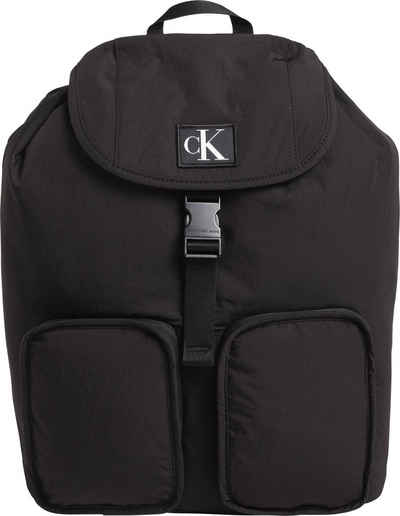 Calvin Klein Jeans Cityrucksack »CITY NYLON FLAP BP40«, mit praktischen Vortaschen