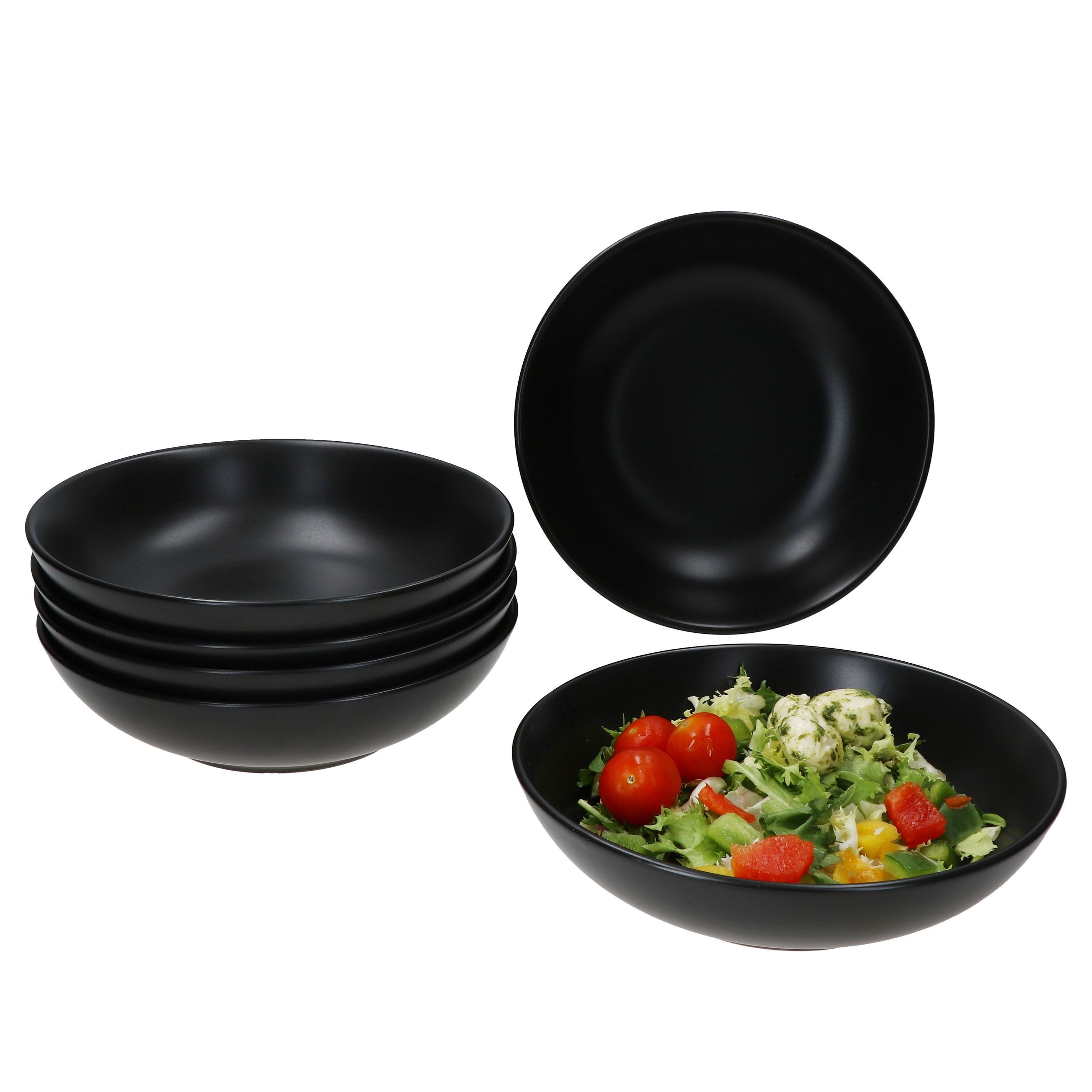 MamboCat Суповая тарелка 6x Panther Суповая тарелка schwarz 420ml Steingut 6 Personen