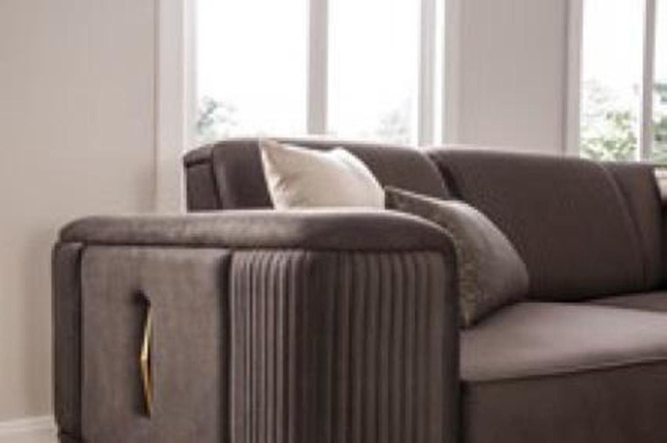 Textil Big Sofa JVmoebel Sofas Möbel 4 4-Sitzer Modernes Sitzer Polyester Wohnzimmer Neu