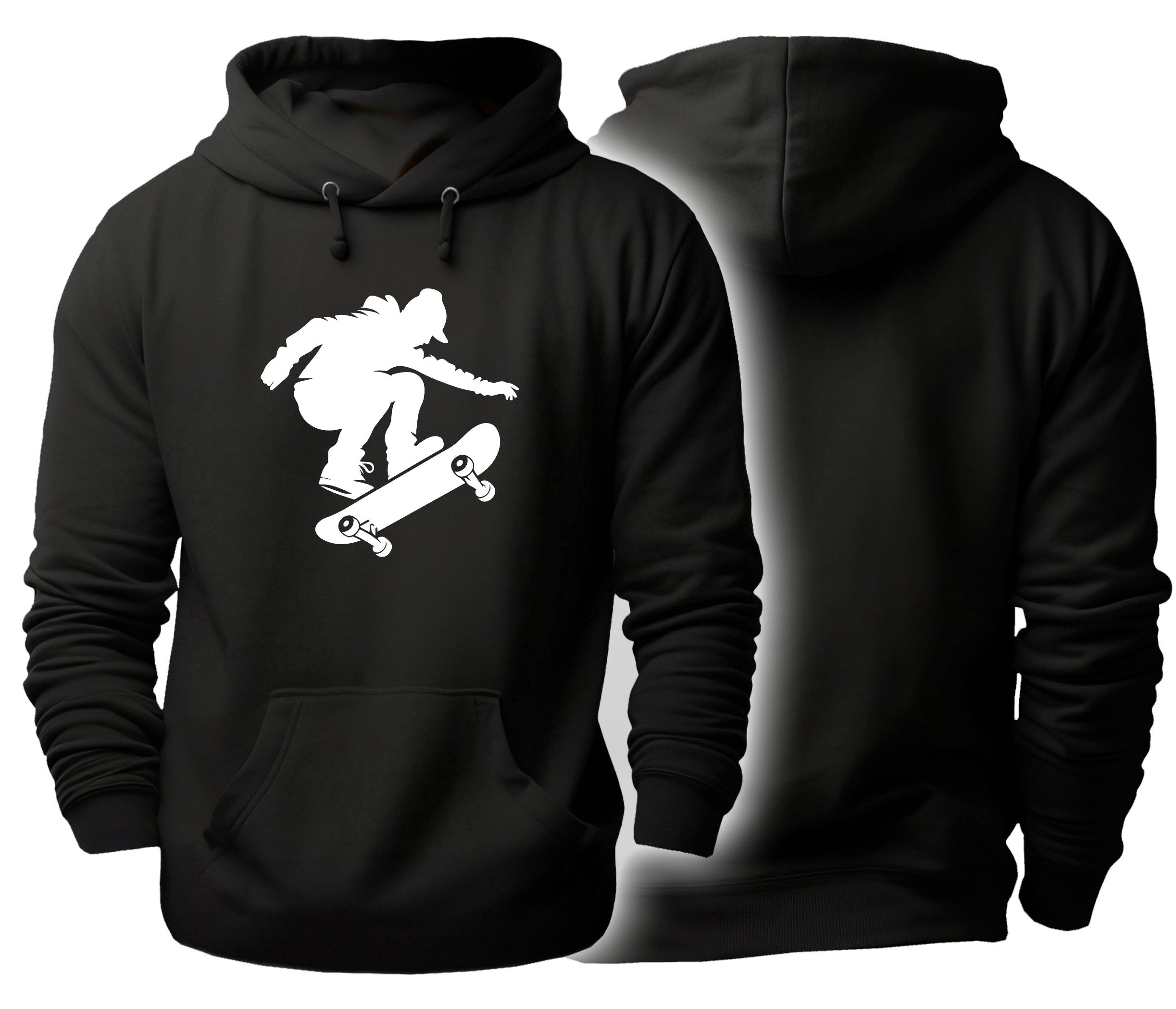 Hoodie Skater Kapuzen Pulli - Skateboarder auf Board