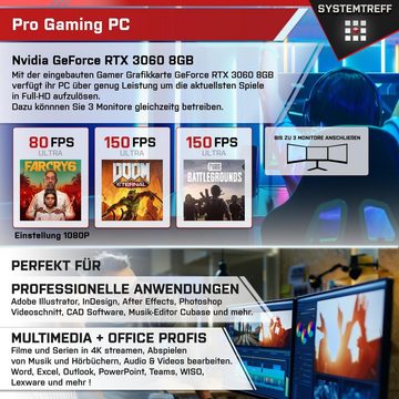 SYSTEMTREFF Basic Gaming-PC (Intel Core i5 12600KF, GeForce RTX 3060, 16 GB RAM, 1000 GB SSD, Luftkühlung, Windows 11, WLAN)