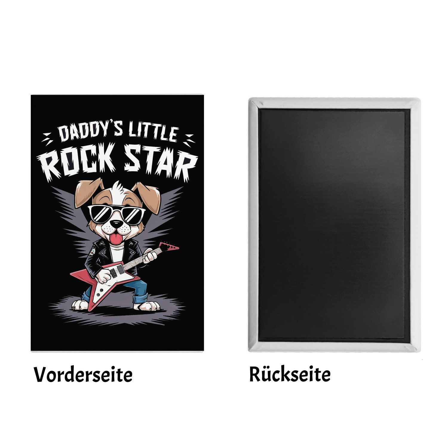 Thumbnail - speecheese Magnet Cartoon-Hund mit Gitarre - Daddy's Rock Star Souvenir Souvenir Magnet