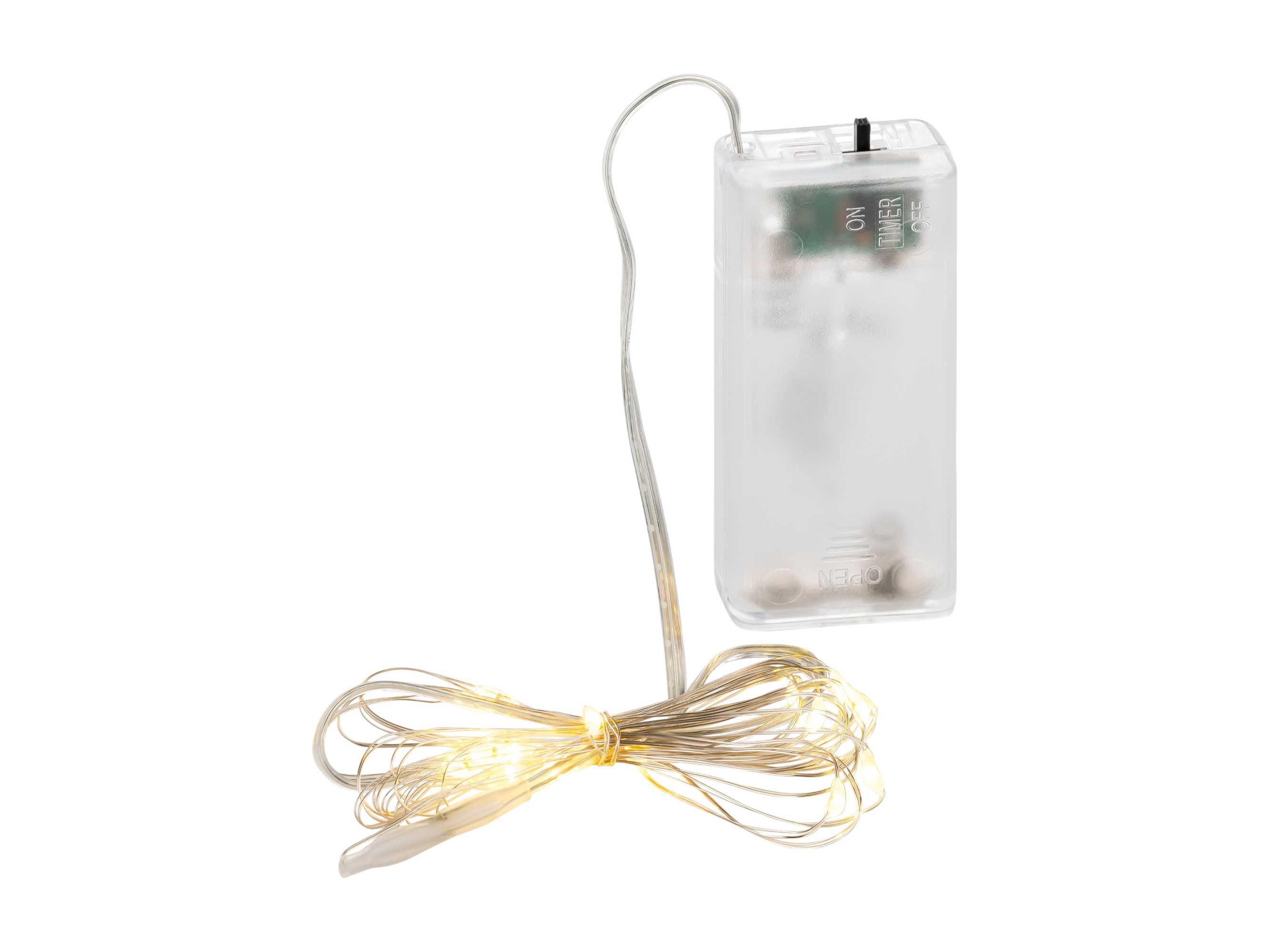 CEPEWA LED-Lichterkette, Batterie 6/18h Timer Draht 20 LED 1,9m günstig online kaufen