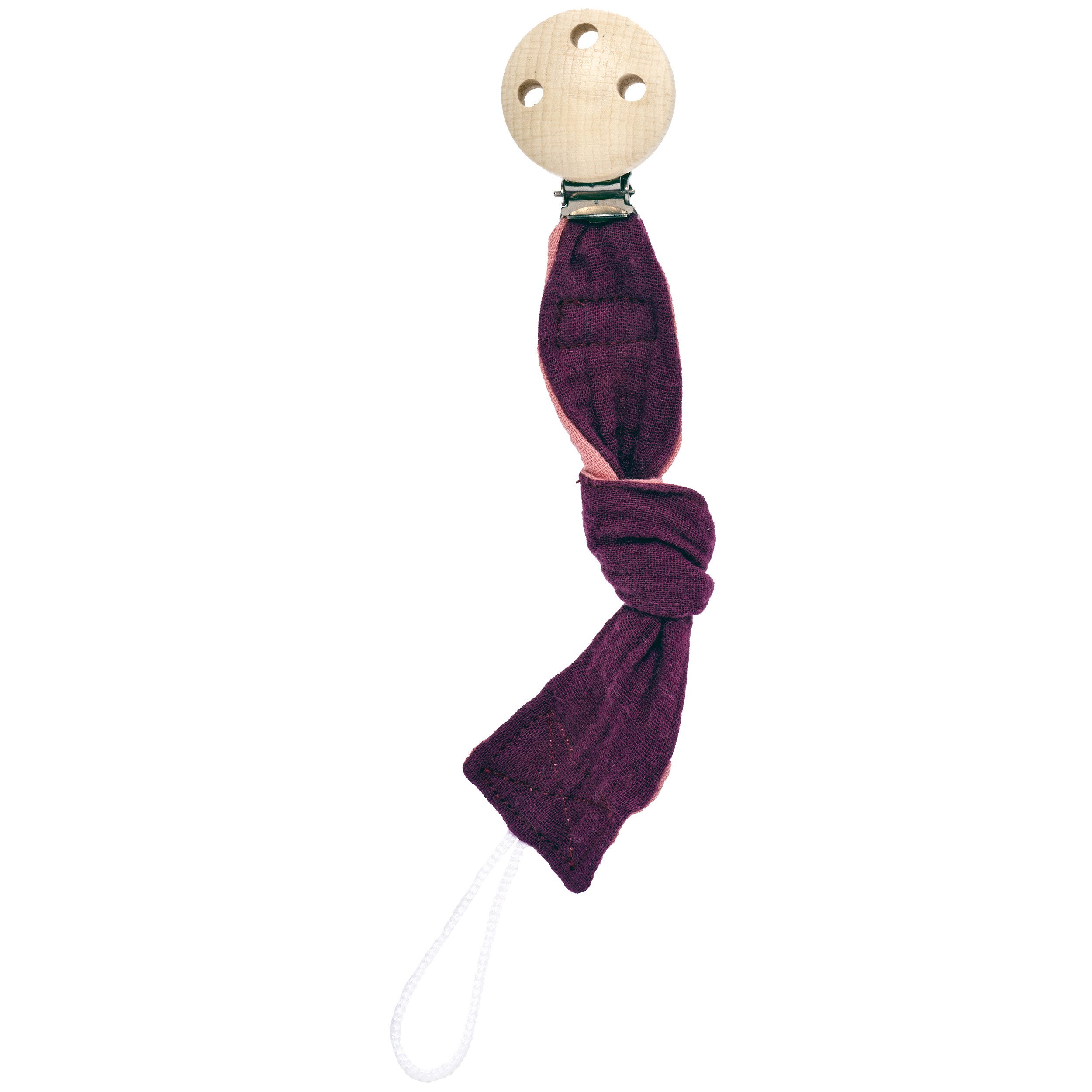 Schnullerbefestigung CALM Schnullerkette bordo/blush