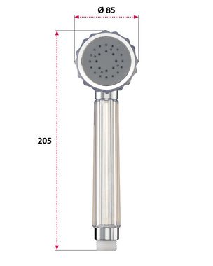 aquaSu Handbrause Basic, (Duschbrause), 8,5 cm Durchmesser, 2 Strahlarten, Wassersparfunktion, 727624