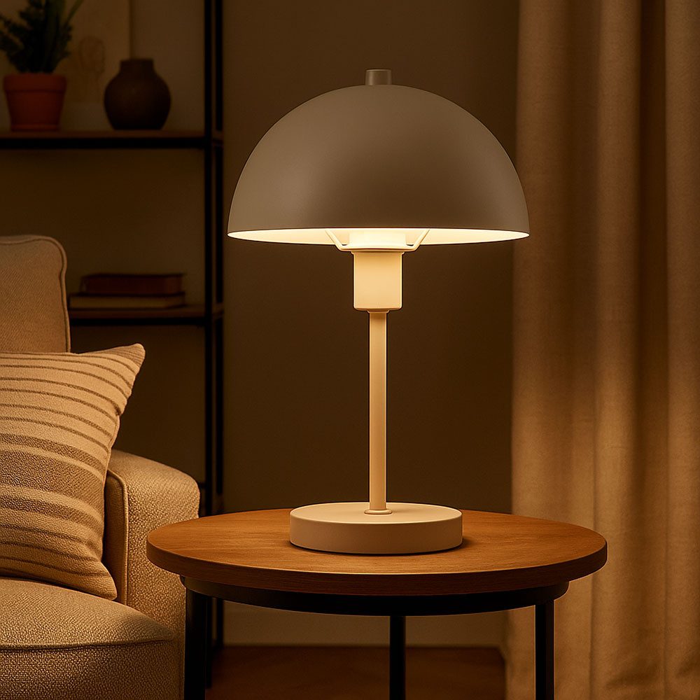 GLOBO LIGHTING LED Tischleuchte, Leuchtmittel inklusive, Kaltweiß, Warmweiß, Neutralweiß, Tageslichtweiß, Farbwechsel, RGB, Tischlampe Tischleuchte Pilz App Smart RGB LED Farbwechsel sandfarben