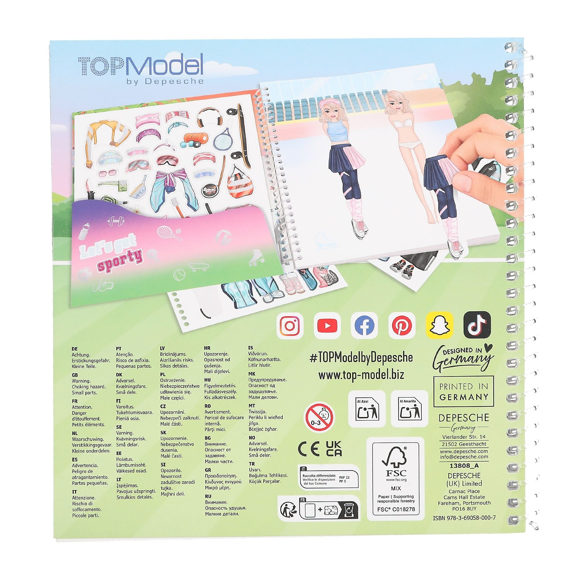 Depesche Malvorlage Top Model Dress me up Sport Malbuch Buch inkl. Sticker Ausmalbuch