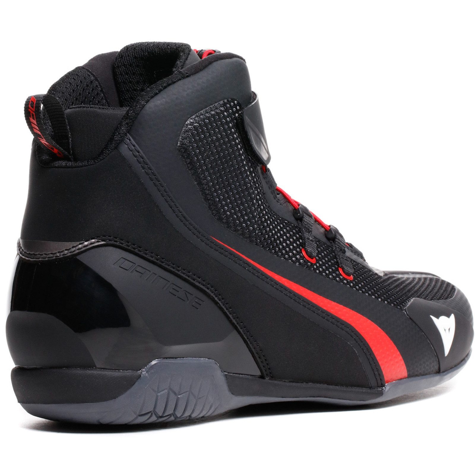 Dainese Dainese Herian Air Motorradschuhe Schwarz / Lava-Rot Motorradstiefel (Packung, Antistatische und Öl- und Benzinfeste Sohle)
