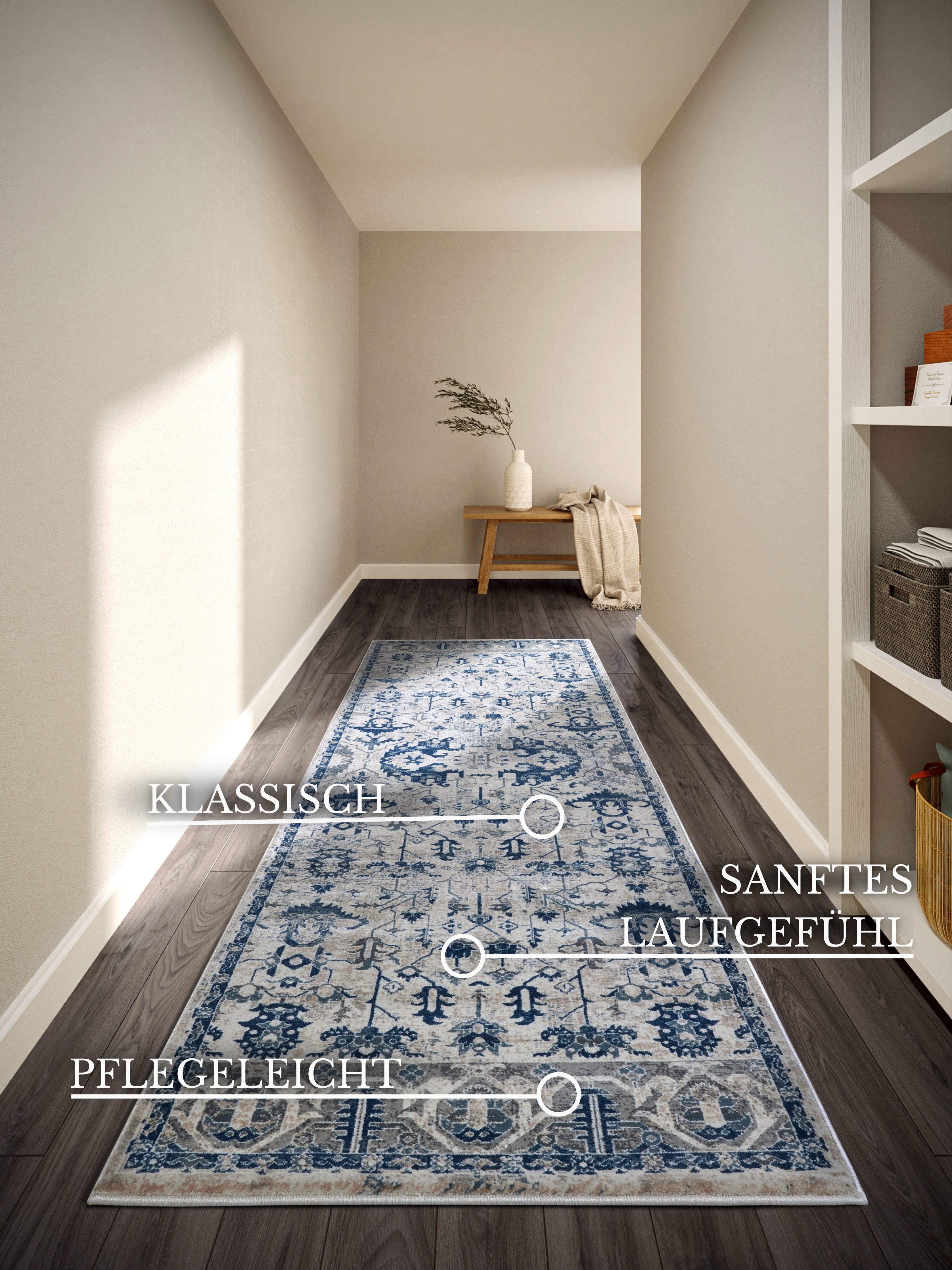 Villeroy & Boch Teppich Emmanuel, rechteckig, Höhe: 11 mm, Läufer, Orient, Wohnzimmer, Schlafzimmer, Klassisch, Kurzflor, Weich