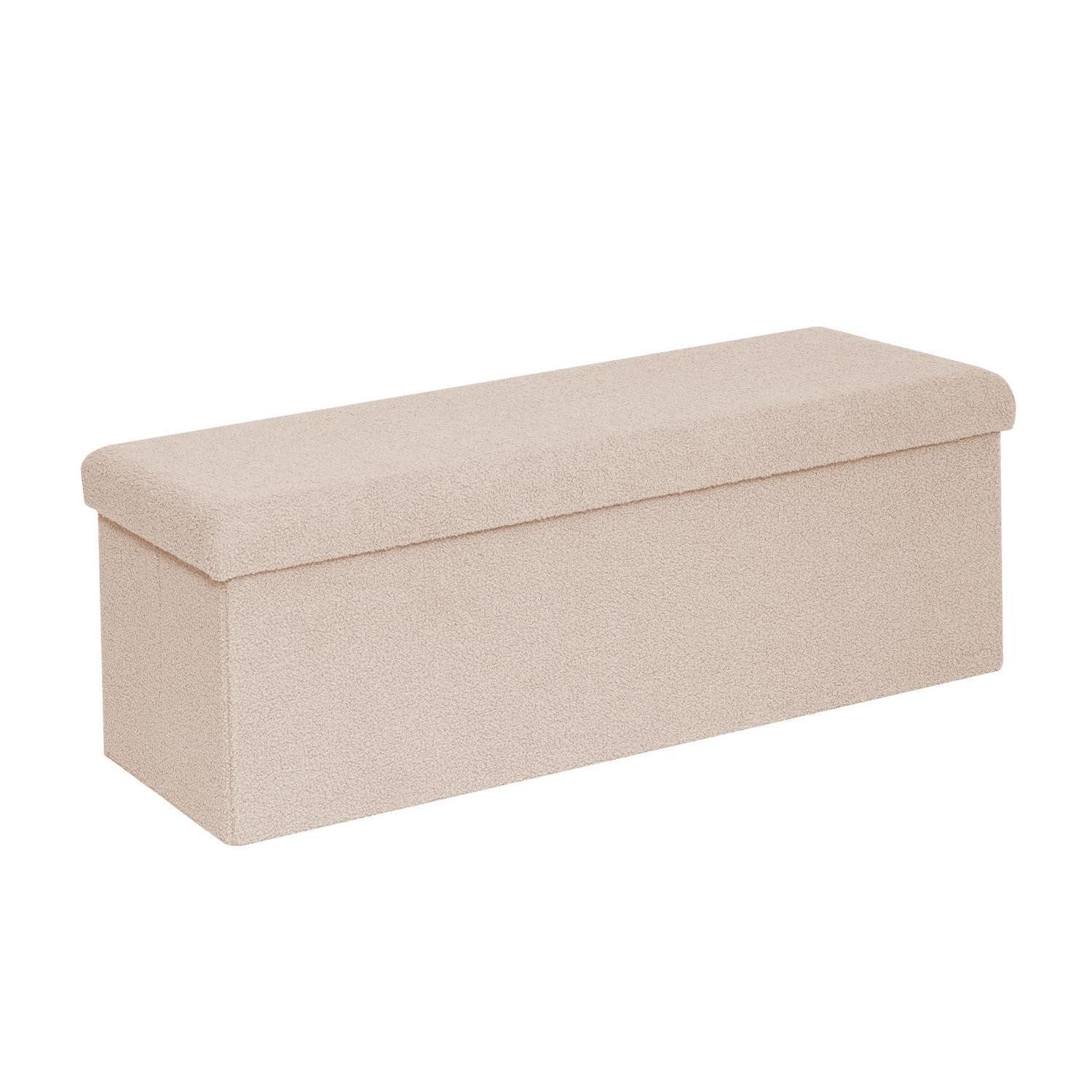 LuxusKollektion Truhenbank Sitzhocker mit Stauraum 110cm Beige (1-St)