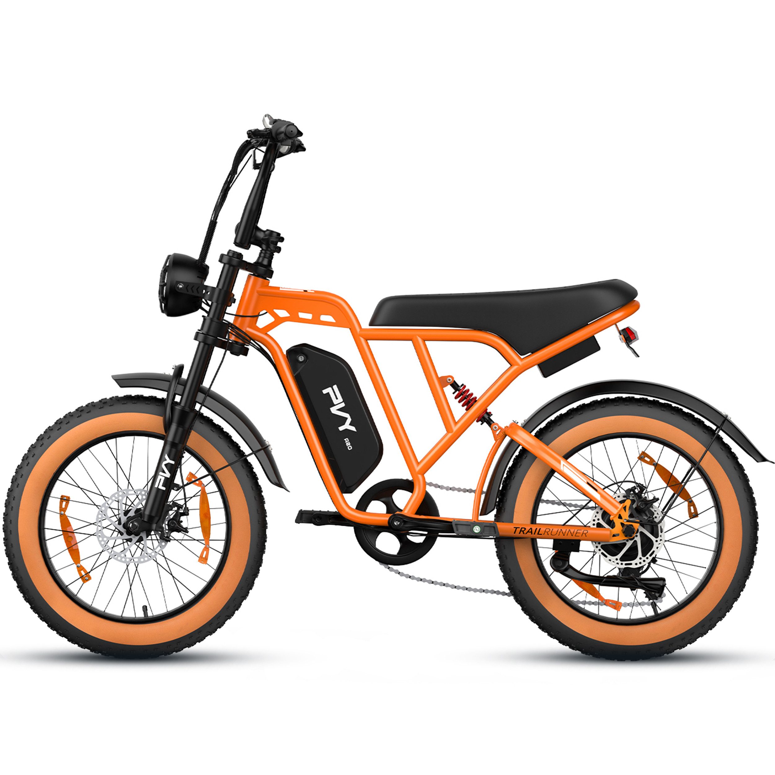 Vankel E-Bike Mountainbike Fat E-Bikes E-Fahrrad Damen u. Herren 960 WH Pedelec Max.120 km E-MBT, Kettenschaltung, Heckmotor, 960 Wh, (Beleuchtungsset mit Batterieladegerät, Batterieschlüssel, Werkzeug), 20×4.0 All-Terrain Elektrofahrrad mit Shimano 7-Gang