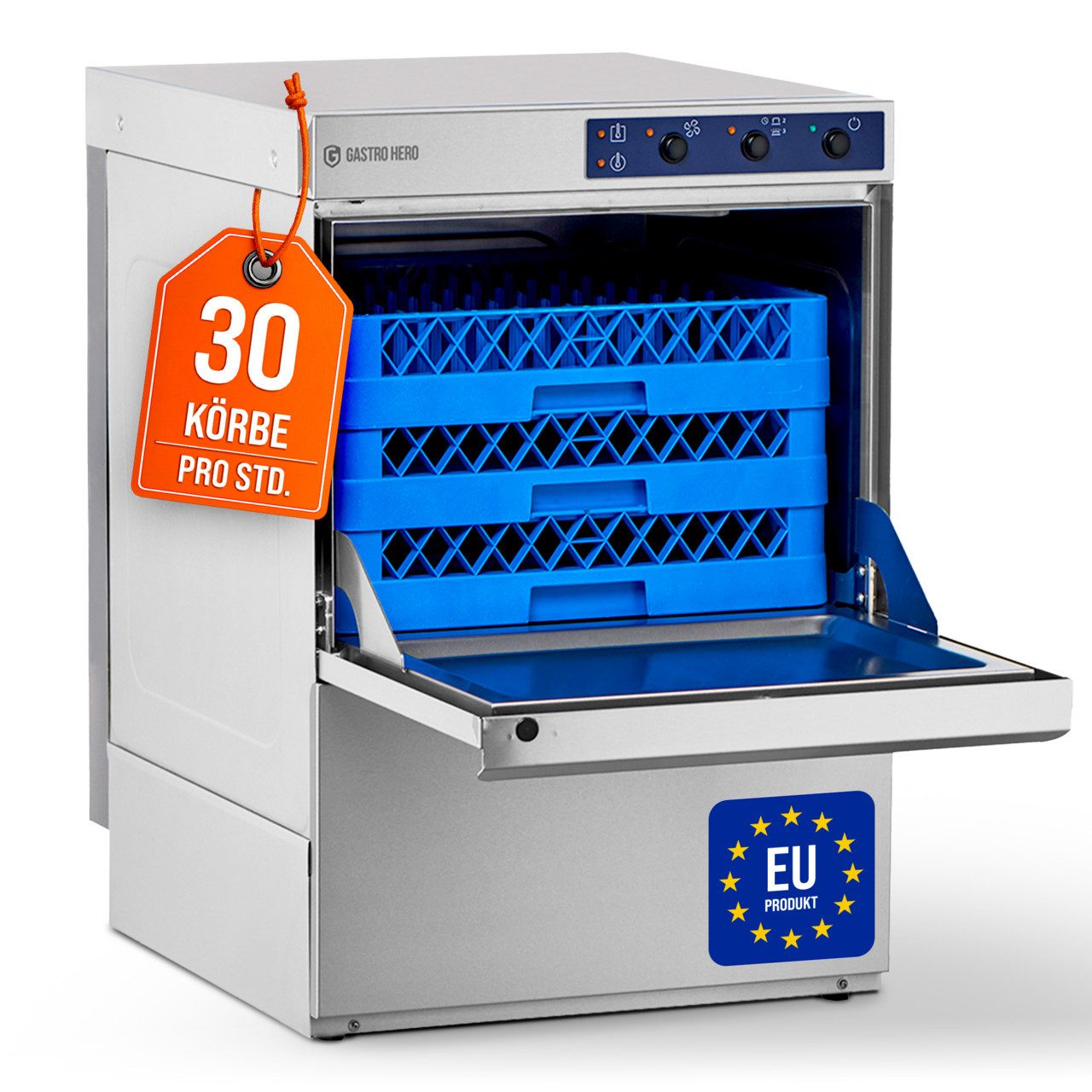 GastroHero Dönergrill Geschirrspülmaschine 50x50 ECO GSME54SL 230/400V Gastro, 4900 W