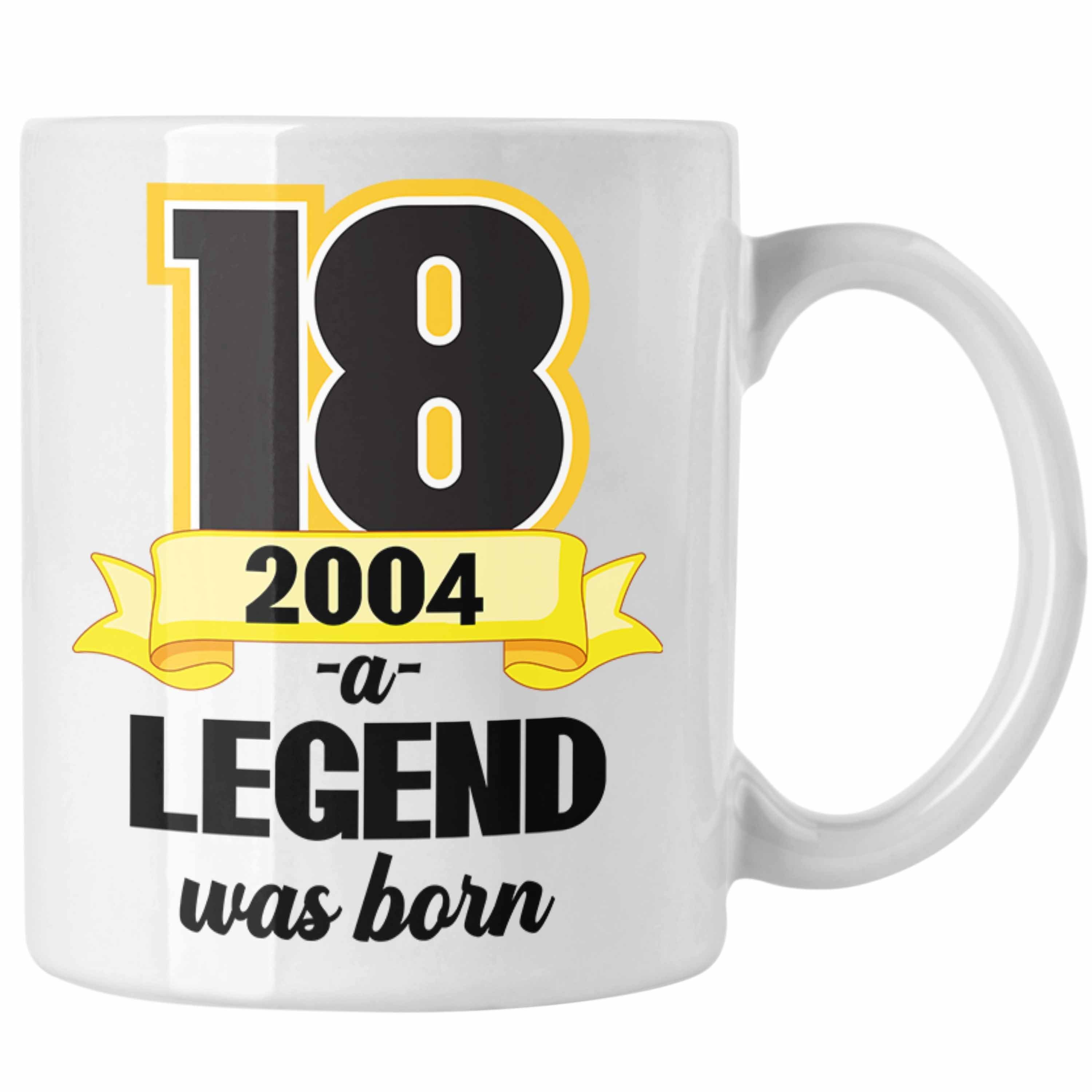 Trendation Tasse Trendation - 18. Geburtstag Tasse Geschenk Mädchen Jungen Geschenkidee Lustig Spruch 18 Geschenke Geschenkideen zum 18 Bday 18er Weiss