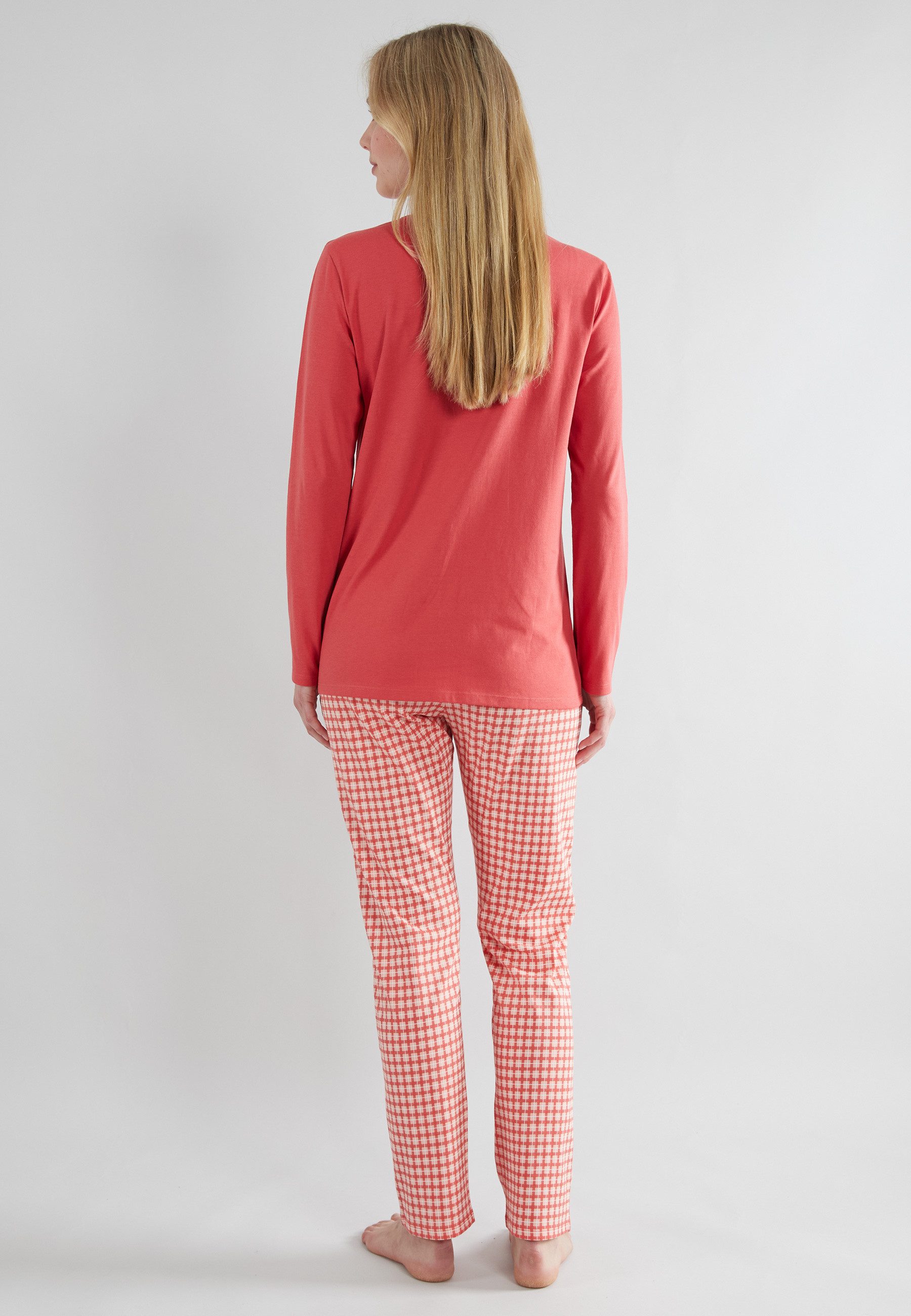 GÖTZBURG Pyjama GÖTZBURG Damen Pyjama rot kariert (1 tlg)