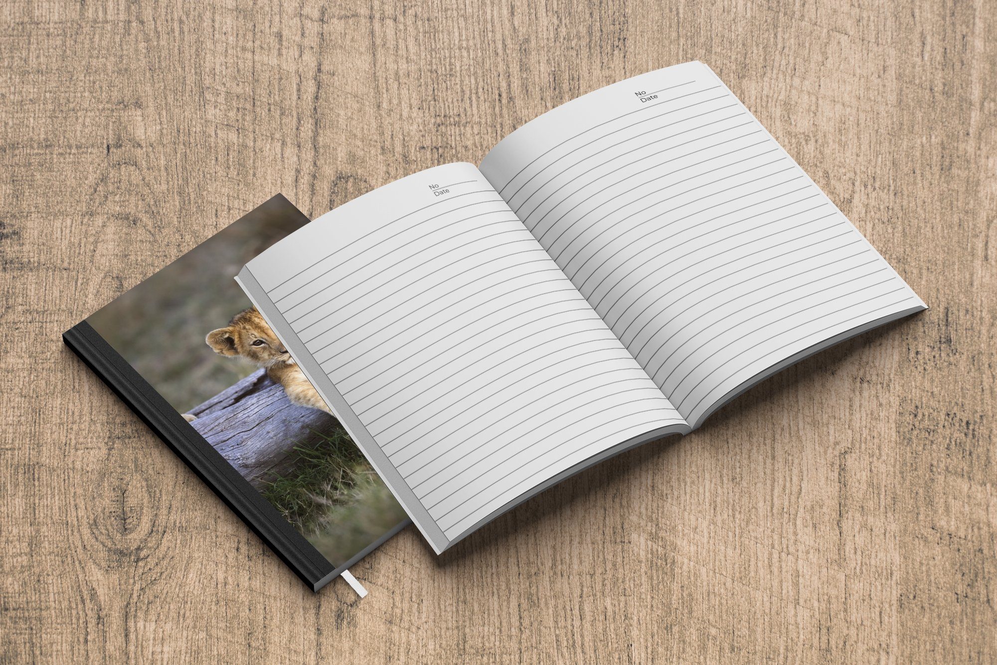 Seiten, - Tagebuch, 98 Merkzettel, Notizbuch Jungtier A5, - Notizheft, Journal, Natur, Tier Haushaltsbuch MuchoWow