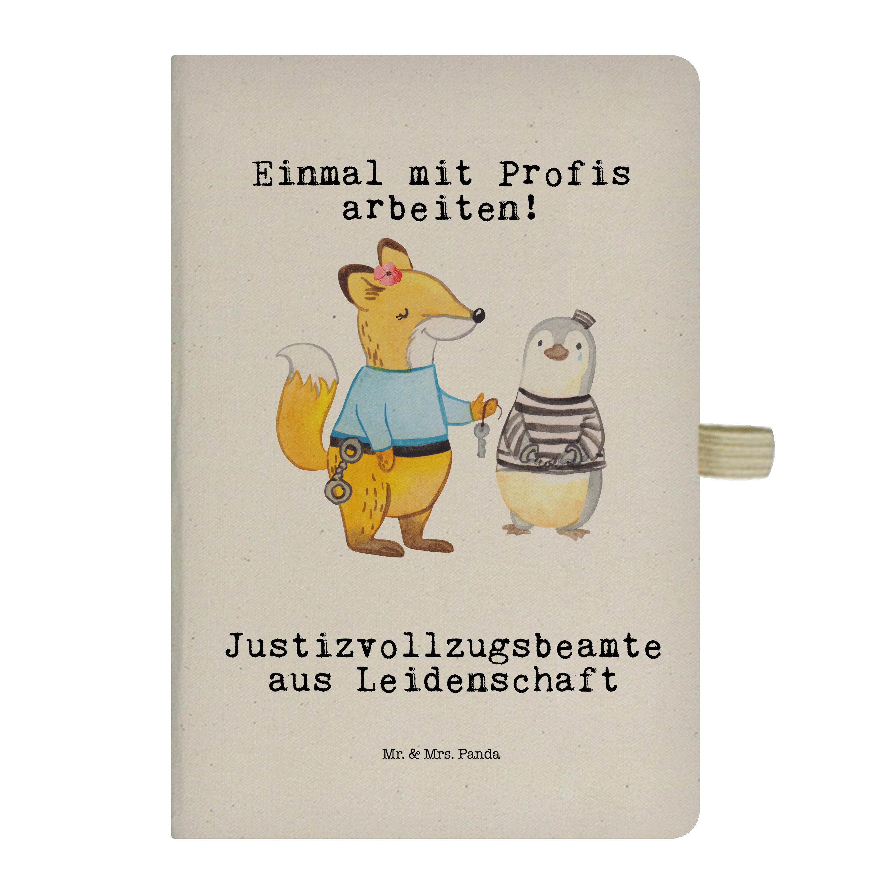 Mr. & Mrs. Panda Notizbuch Justizvollzugsbeamte aus Leidenschaft - Transparent - Geschenk, Schre Mr. & Mrs. Panda