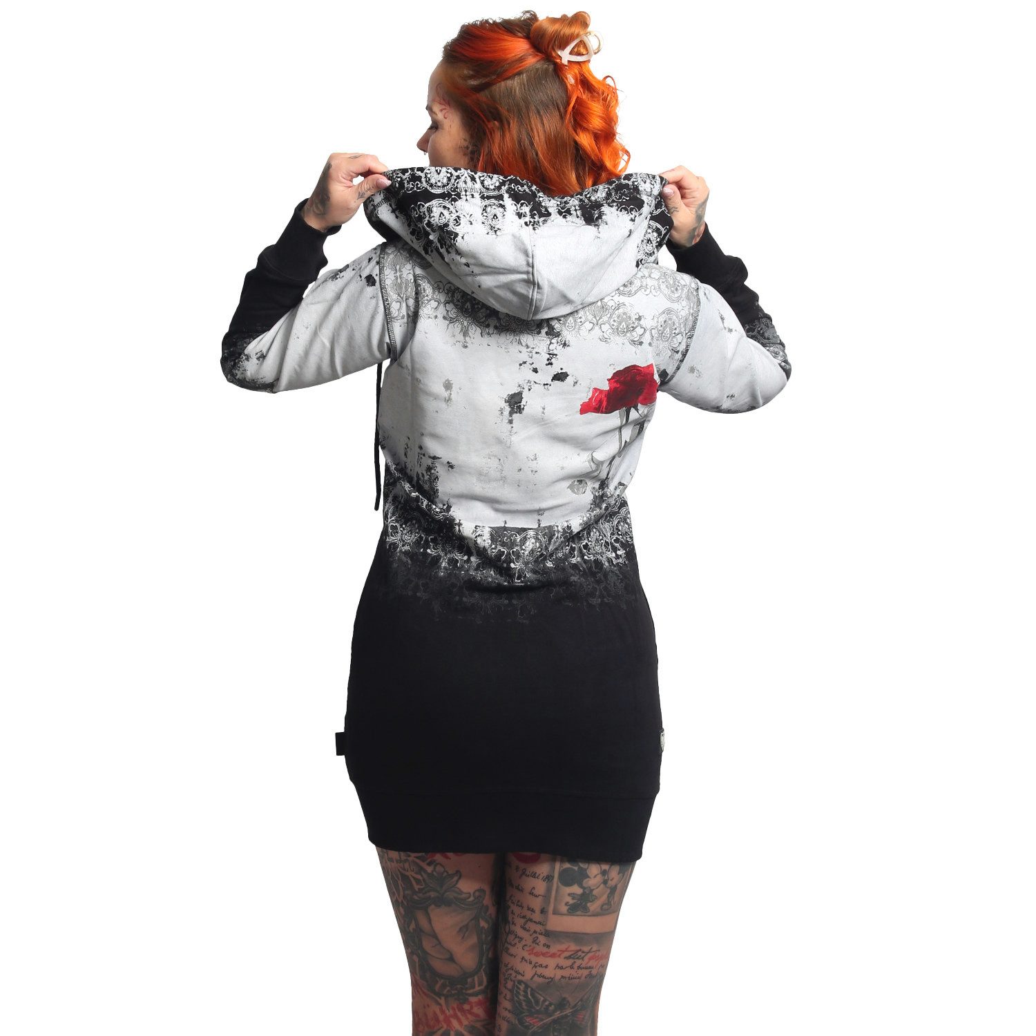 YAKUZA Kapuzensweatjacke Curtain mit lässigen, langen Schnitt