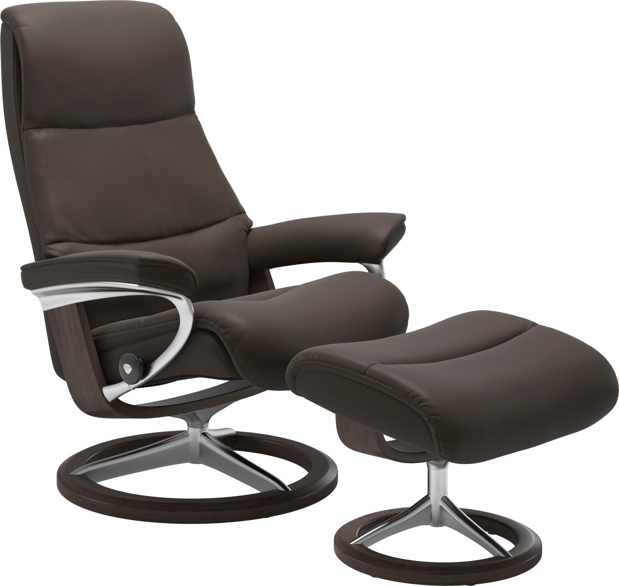 Stressless® Relaxsessel mit Wenge Hocker), M,Gestell (Set, View Signature Base, mit Relaxsessel Größe