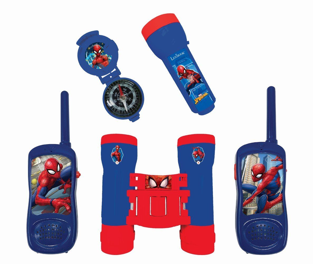 Lexibook® Abenteuerset Walkie 2 Fernglas Taschenlampe Talkies Kompass Talkie Walkie Spider-Man