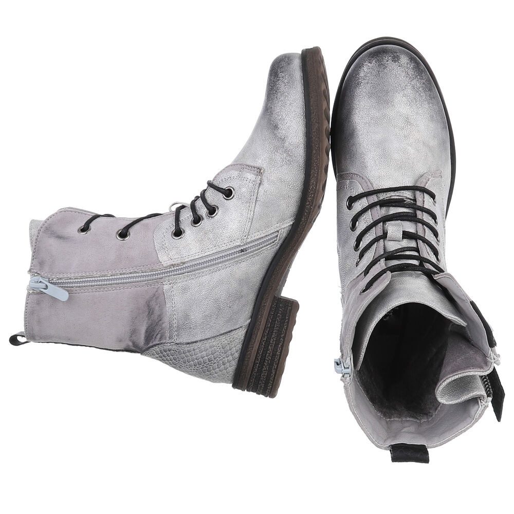 Ital-Design Modischer Damenstiefel mit Schnürung und Reißverschluss Stiefel günstig online kaufen