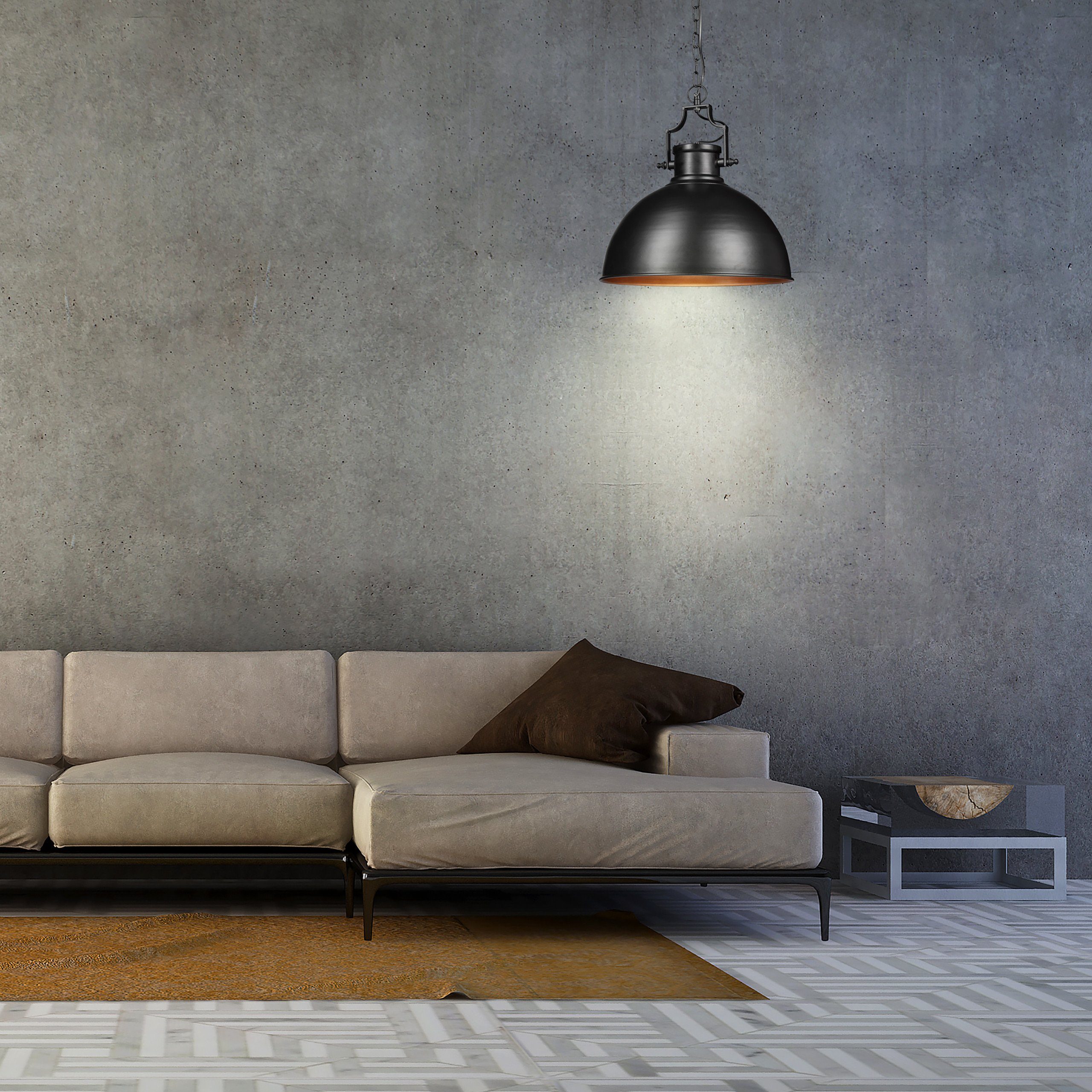 relaxdays Hängeleuchte Hängelampe Industrial Look groß, schwarz günstig online kaufen