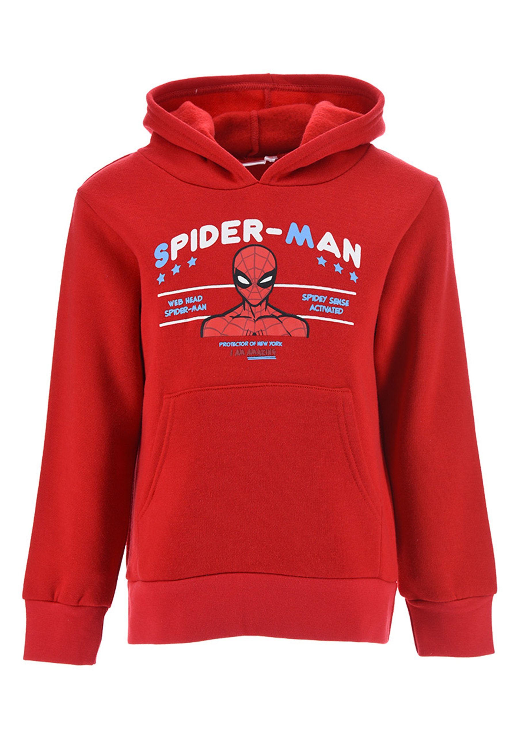 Spiderman Kapuzensweatshirt Kinder Jungen Kapuzenpullover Hoodie Pulli Rot