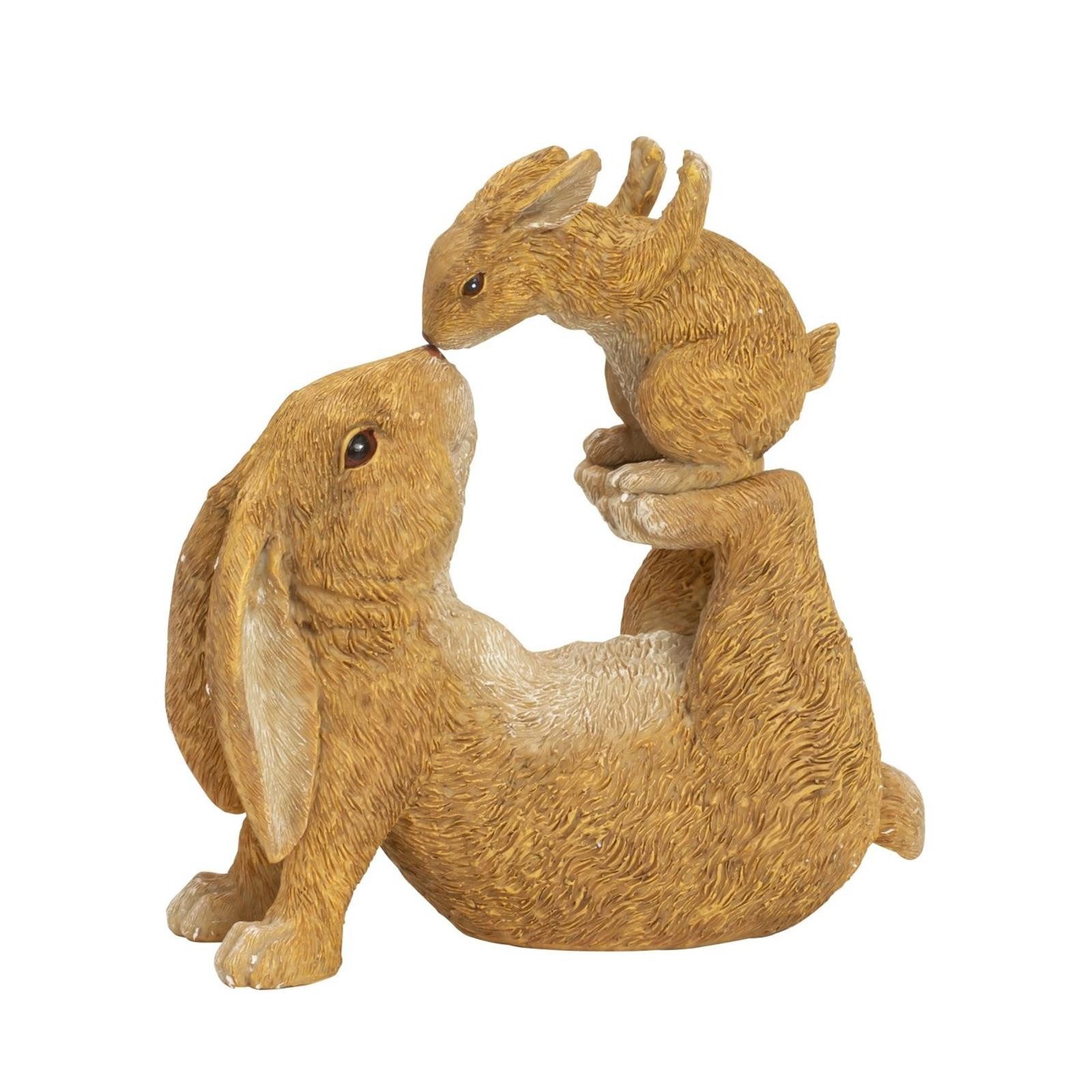 Geschenkestadl Tierfigur Hase Figur Mama mit Kind Osterhase Hasenmama 20 cm Tierfigur (1 St)