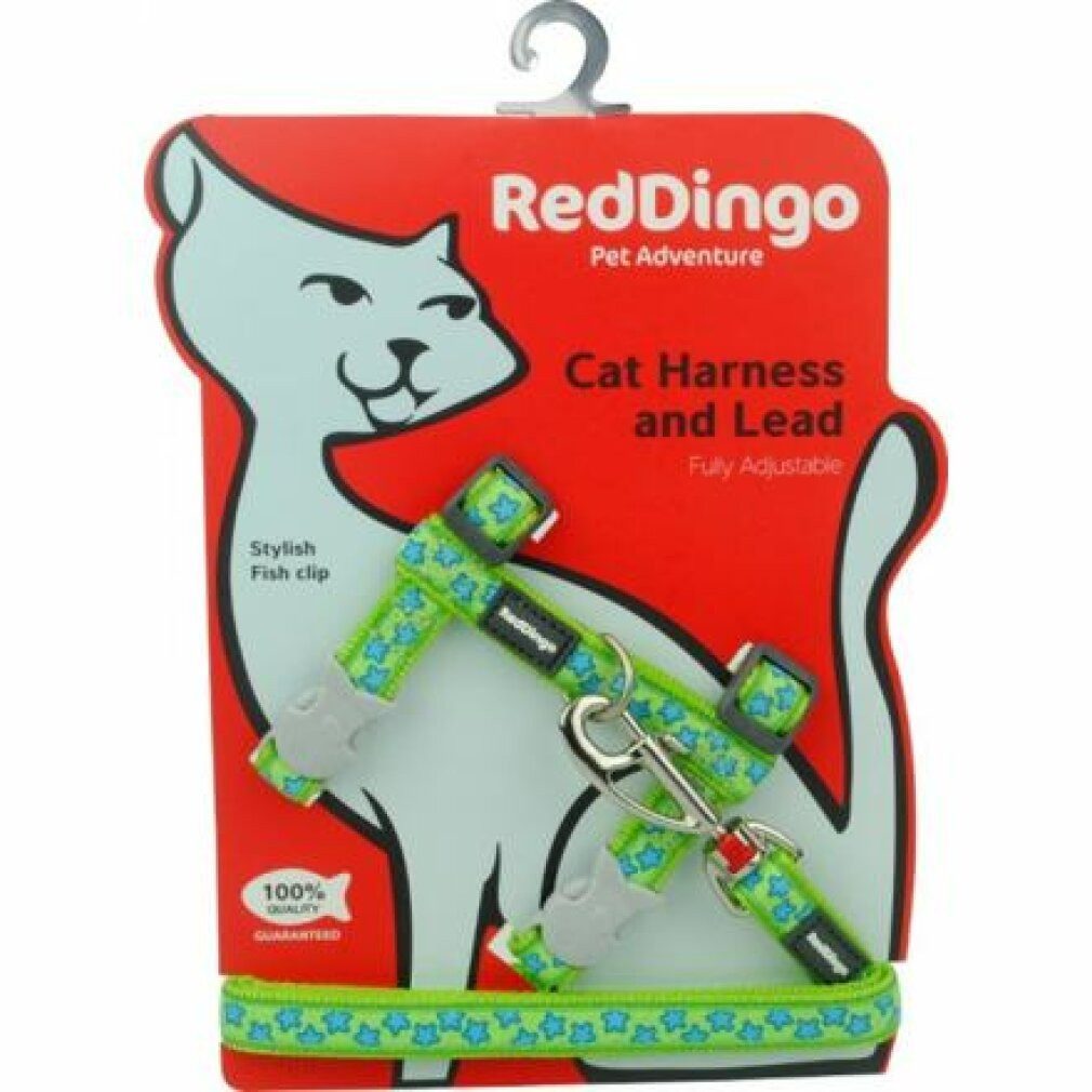 Red Dingo Katzen-Halsband Katzengeschirr TicWatch Style türkis Stern Riemen