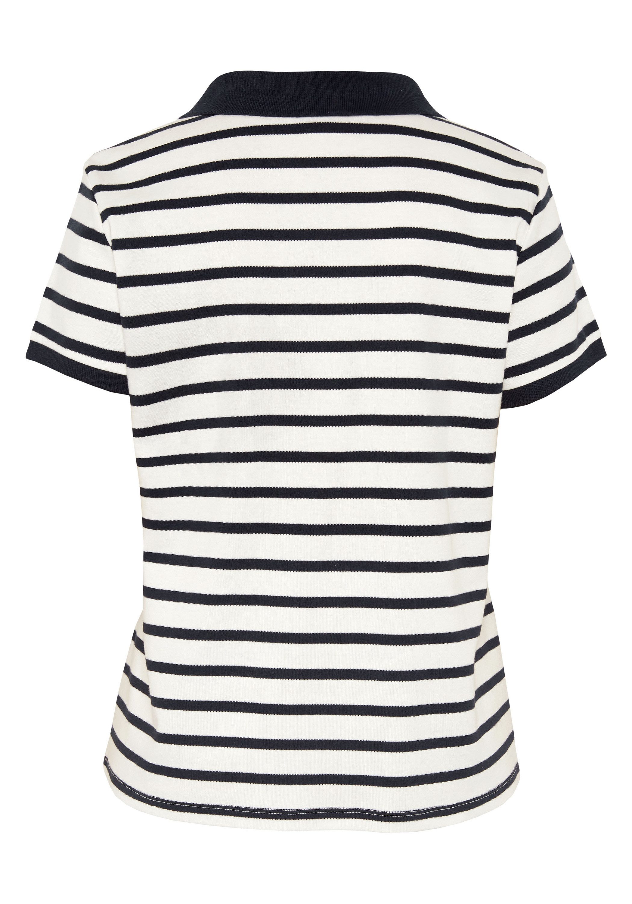 Polo Sylt Poloshirt mit Streifenmuster und farblich abgesetztem Kragen günstig online kaufen