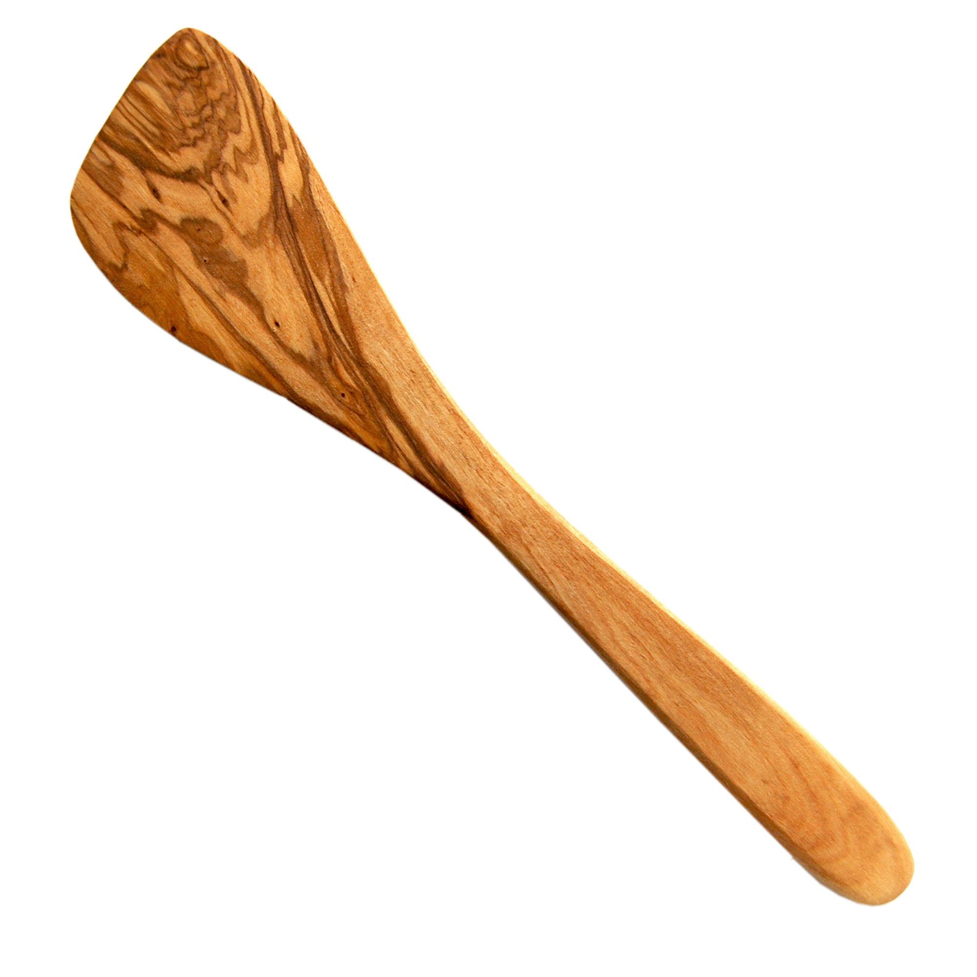 Olivenholz-erleben Pfannenwender ohne Löcher aus Olivenholz – Länge ca. 30 cm, robust & stilvoll, Geschlossene Fläche – ideal zum Wenden von Speisen