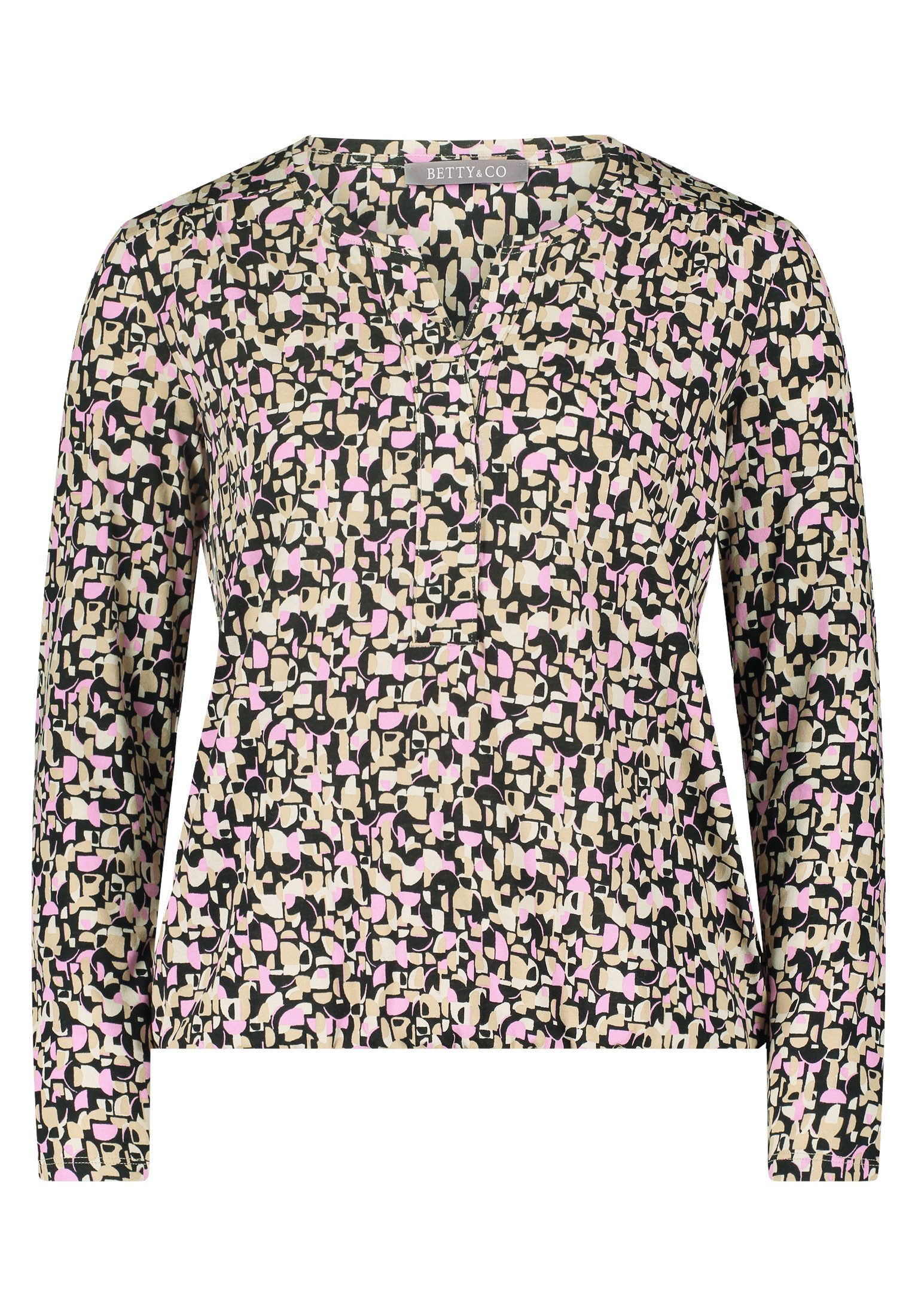 Betty&Co Kurzarmshirt Damen Casual-Shirt mit Gummizug (1-tlg) Druck günstig online kaufen