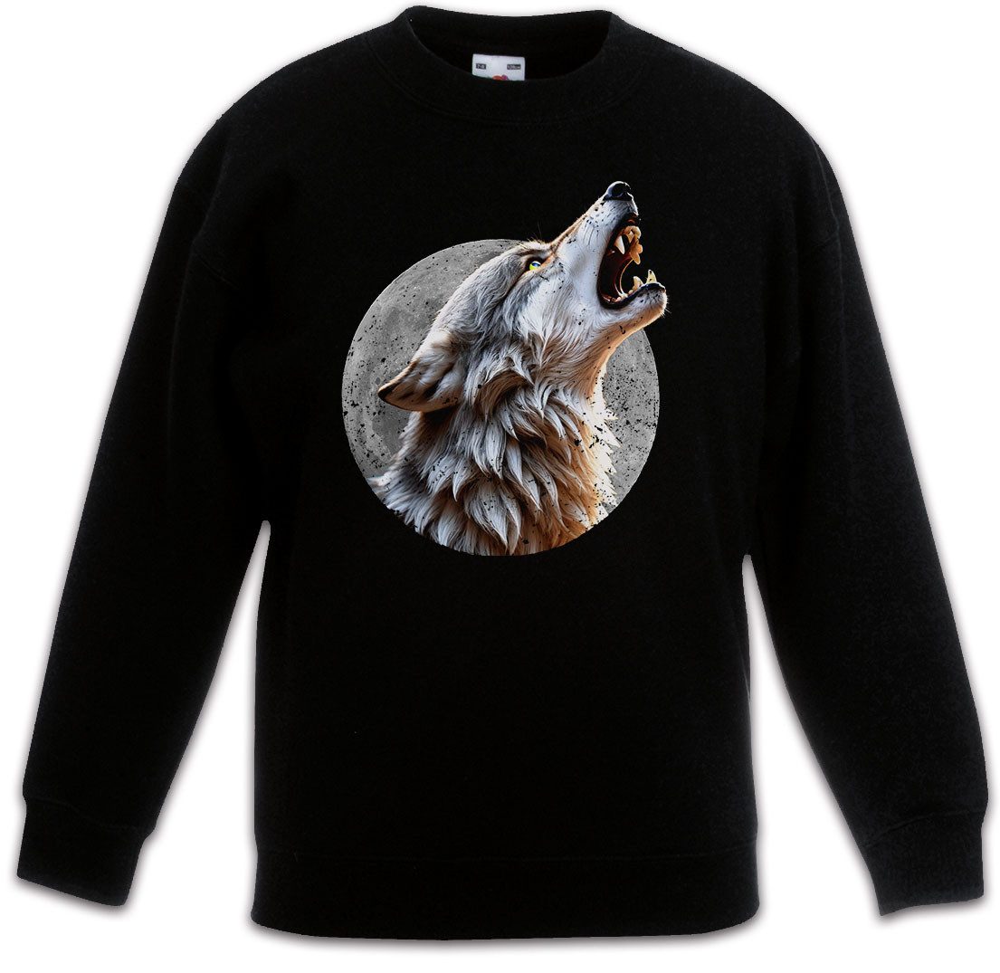Urban Backwoods Sweatshirt Wolf Full Moon Kinderpullover Mond Wölfe Werwolf Wolves Werewolf (1-tlg) Vollmond Eclipse The Howling