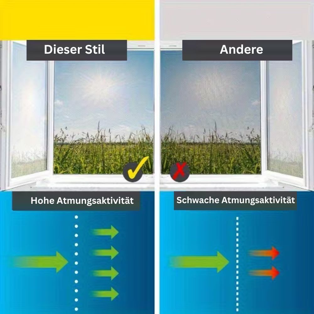 Montegoni Fliegengitter-Gewebe Magnet Fliegengitter Fenster zuschneidbar Moskitonetz ohne Bohren, (Einzelstück Fenster Netz, 1 Stück Fliegengitter Set), Ohne Bohren, magnetisch zuschneidbar, luftdurchlässig