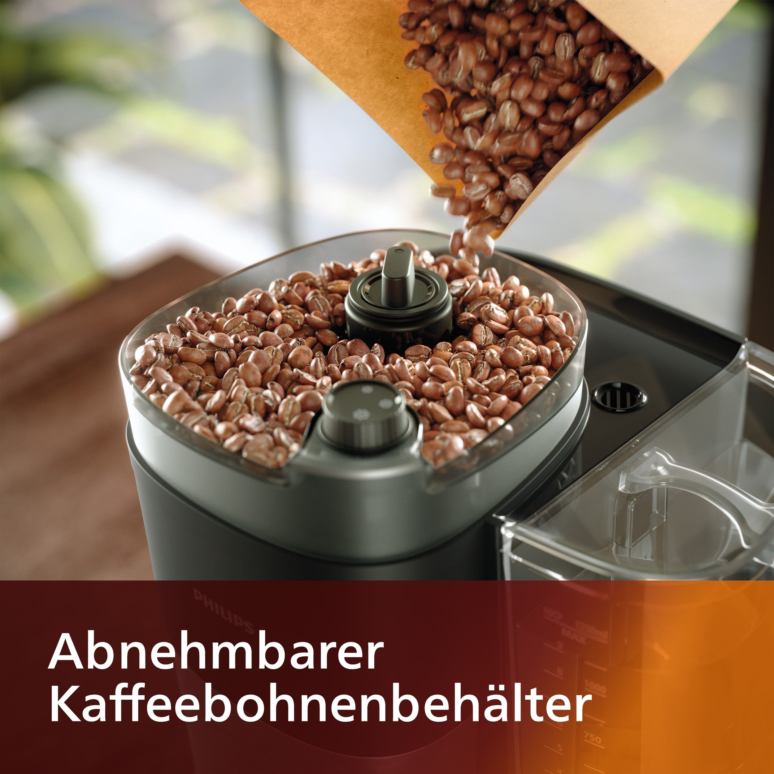 Kaffeebohnenbehälter Kaffeemaschine mit und Brew, 1x4, Smart Philips HD7888/01 Papierfilter mit Dosierung Mahlwerk All-in-1