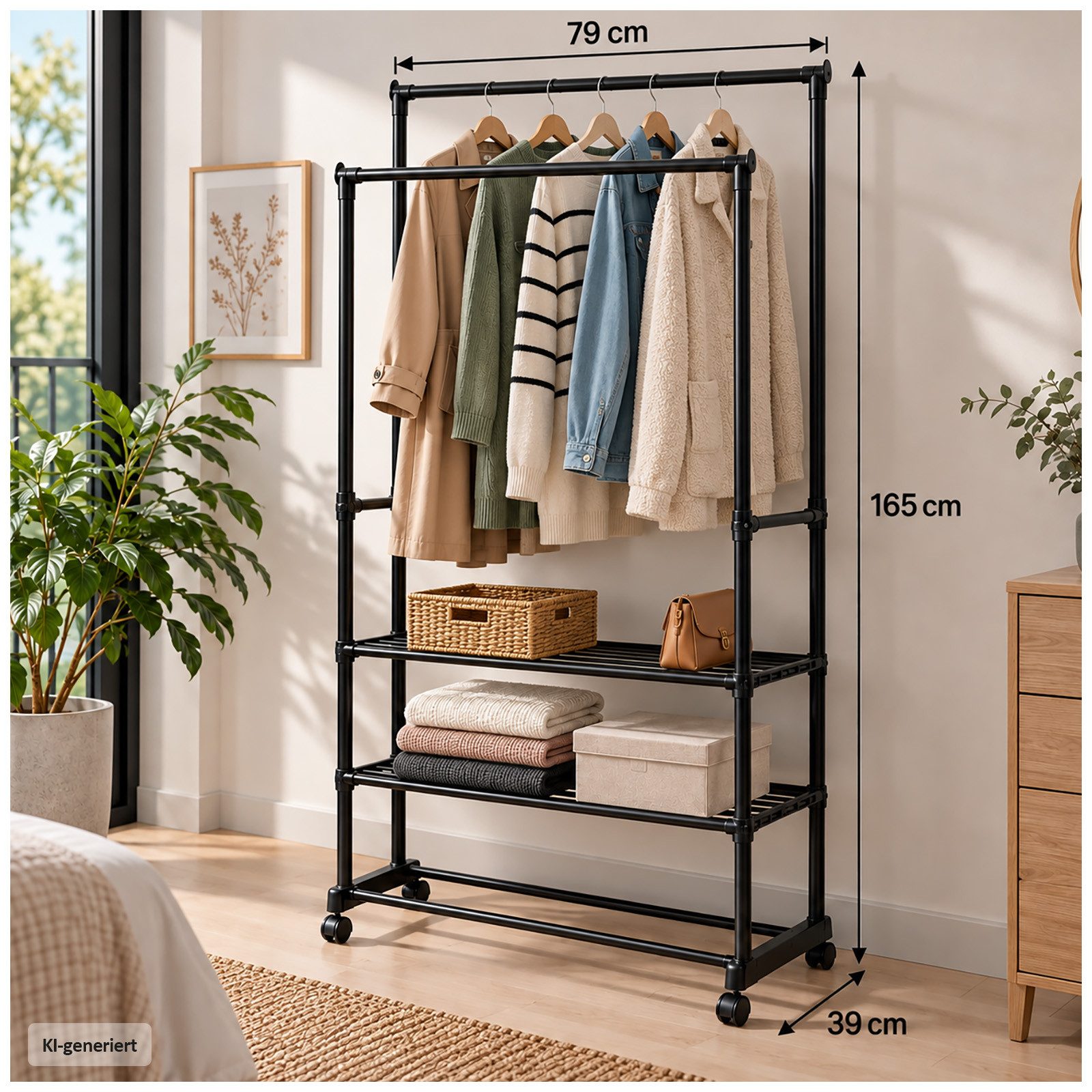 HTI-Living Kleiderschrank Regal für begehbaren Kleiderschrank Lena (Stück, 1-St., 1 Kleiderständer, ohne Dekoration) Kleiderständer Garderobe