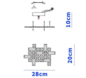 Lewima Deckenleuchte Design Deckenlampe Glas Kristall Silber, 28x20x10cm 1xG9 LED wechselbar Lichtfarbe und Stärke beliebig, Warmweiß/Kaltweiß möglich, K9 glitzernd funkelnde Glaskristalle - absolute Brillanz