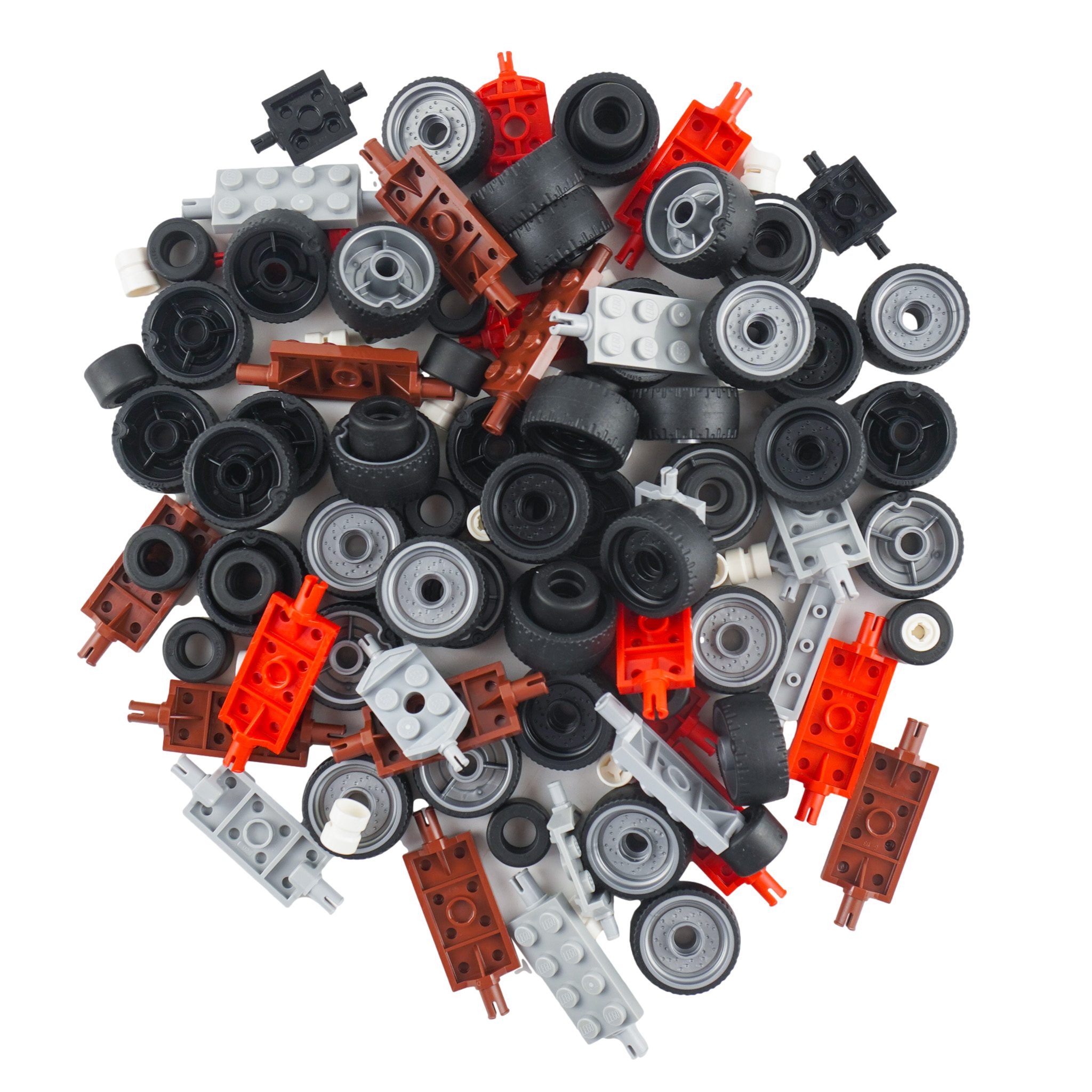 LEGO® LEGO® City 30 Achsen mit Rädern bunt gemischt - Teile 90x Spielbausteine, (Bausteine, 90 St., Kreativ-Set), Made in Europe