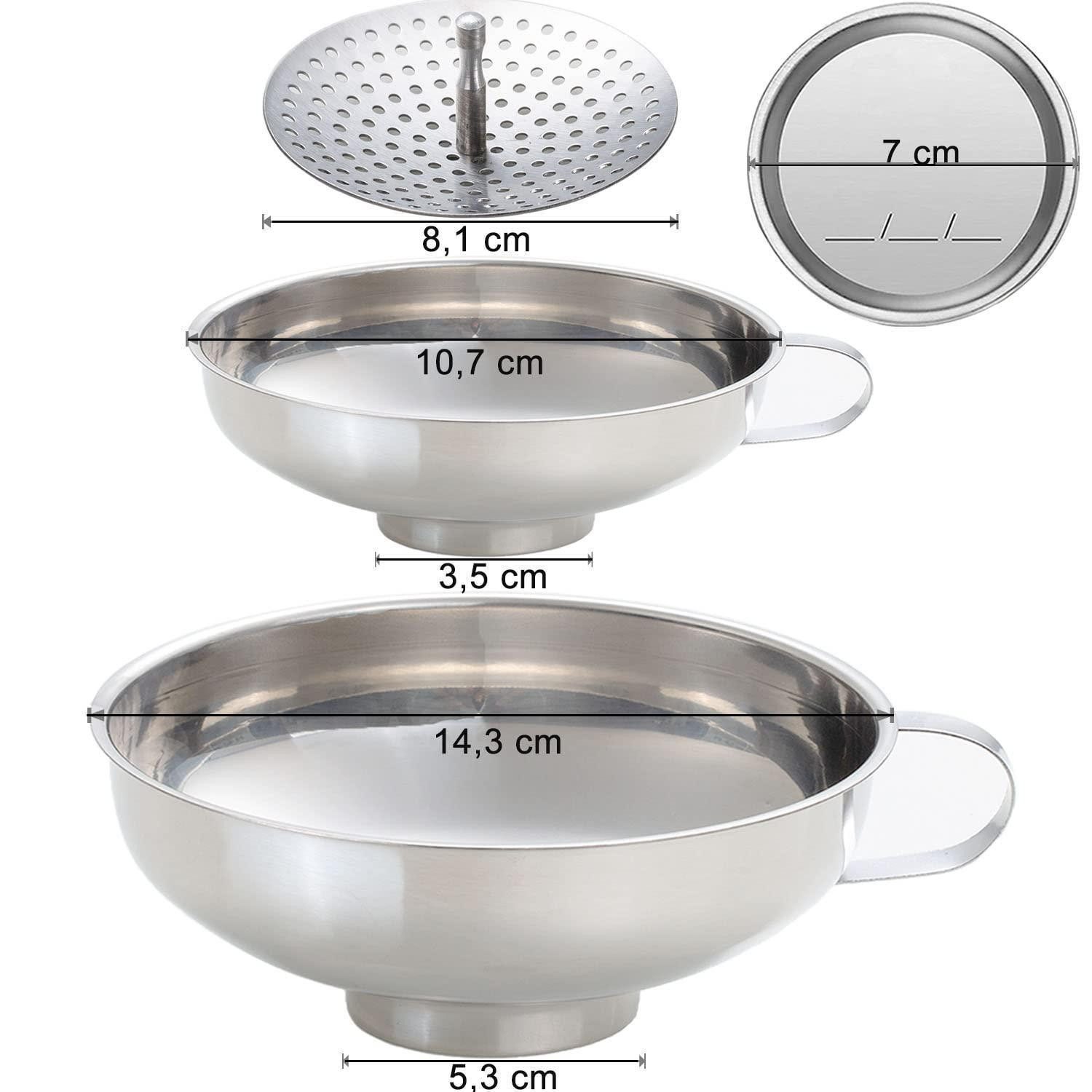 LuxusKollektion Trichter Einmachtrichter Edelstahl Sieb Weithals Set klein groß – Bild 2 von 5